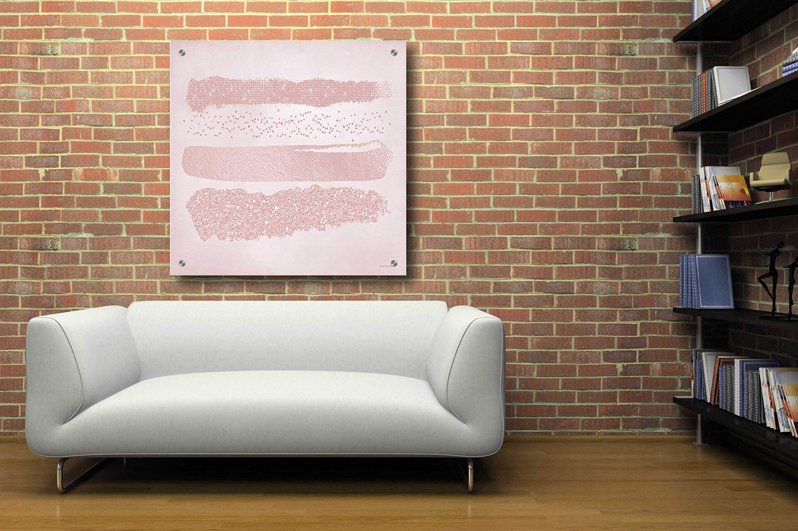 Bluebird Barn 'Pink Glitter II' Acrylic Glass Wall Art - 36x36 Inches Modern Abstract Painting for Living Room, Bedroom & Office Decor