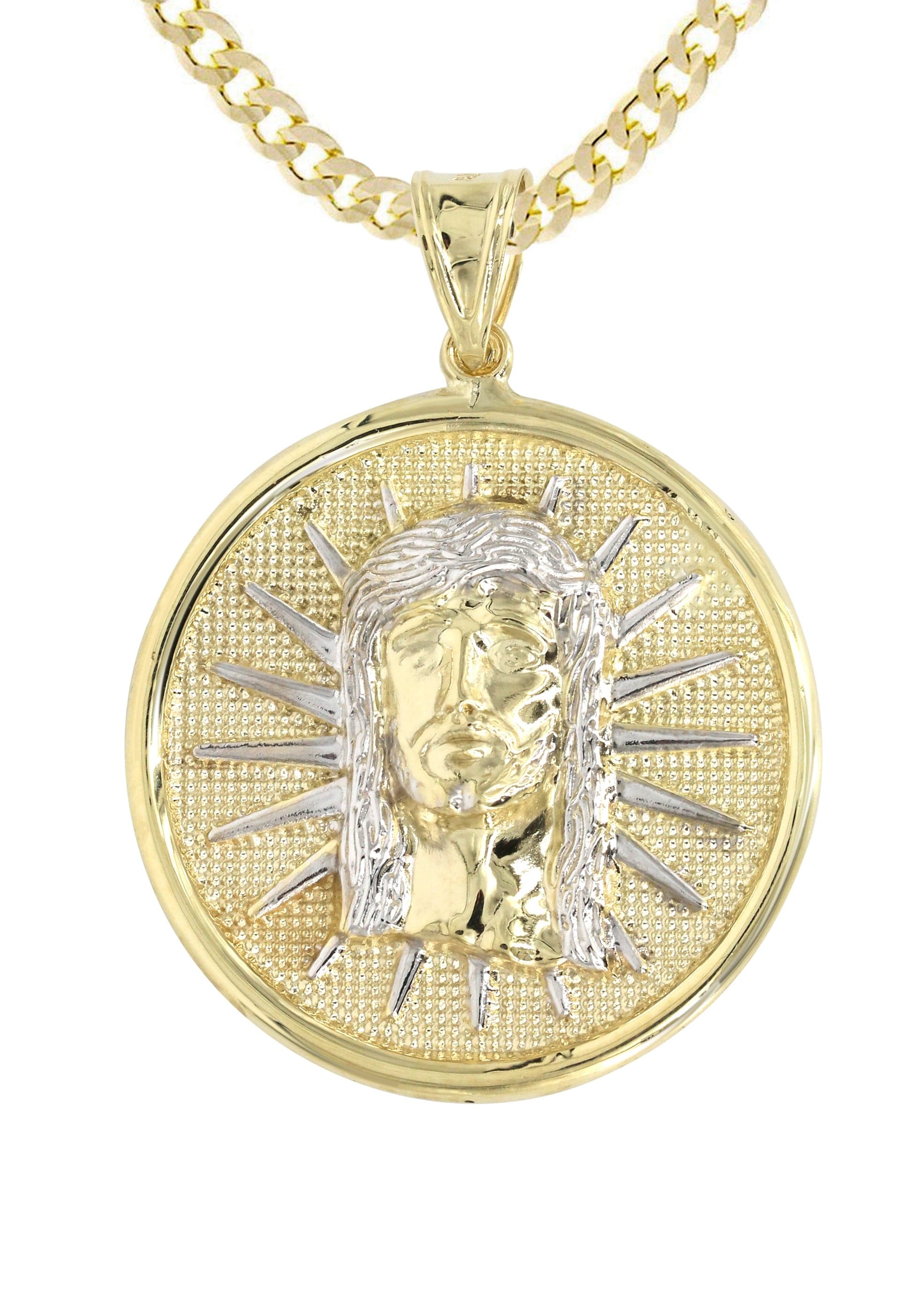 10K Yellow Gold Jesus Piece Necklace for Men & Women - 19 Grams Religious Pendant with 18-24 Inch Chain - Perfect for Church, Gifts & Everyday Wear