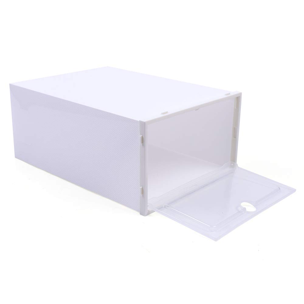 Eapmic 20/24Pcs Clear Plastic Foldable Shoe Storage Boxes - Stackable Shoe Organizer Bins for Closet, Bedroom & Home Organization (24 Pack) - Perfect for Sneakers, Heels & Boot Storage
