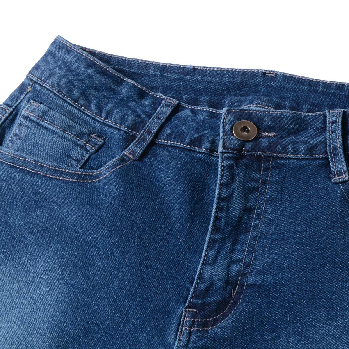 Vanberfia Women's Stretchy Denim Mid Rise Jean Shorts with Pockets - Comfortable High Waisted Denim Shorts for Women - Perfect for Summer, Beach, Casual Outings and Vacation Wear