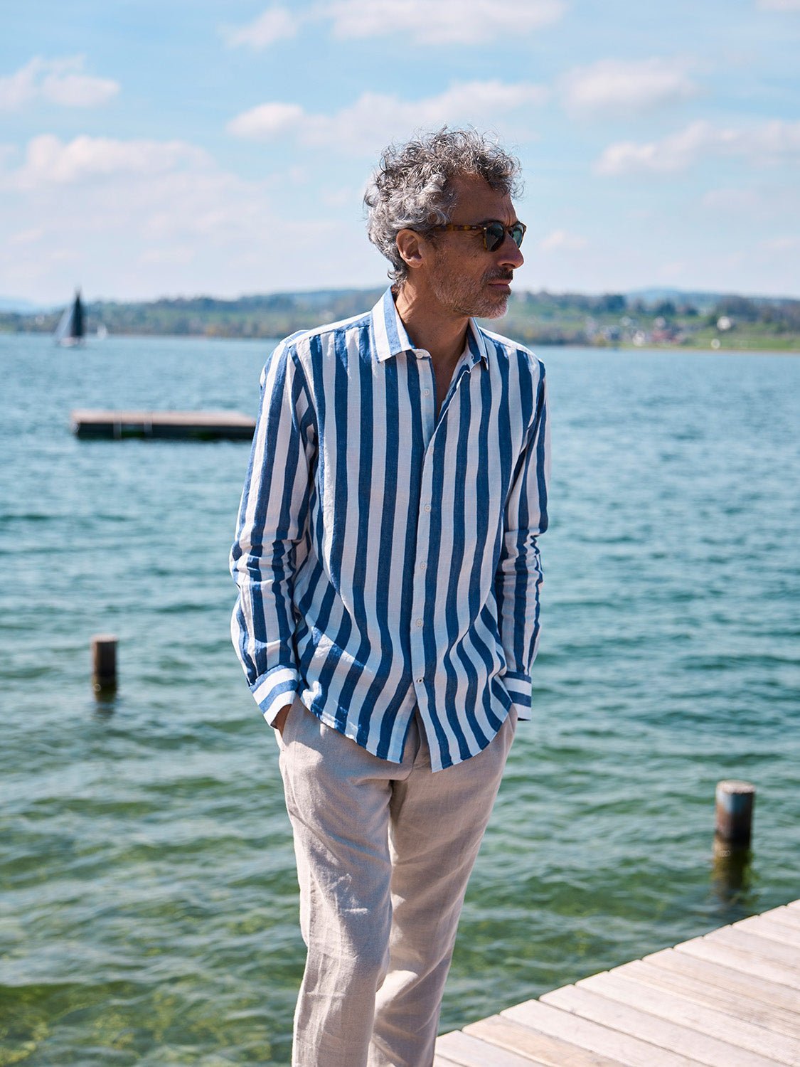 Premium Linen Shirt for Men - Maggia Navy Blue - Breathable & Comfortable Summer Casual Wear for Beach, Travel & Outdoor Activities