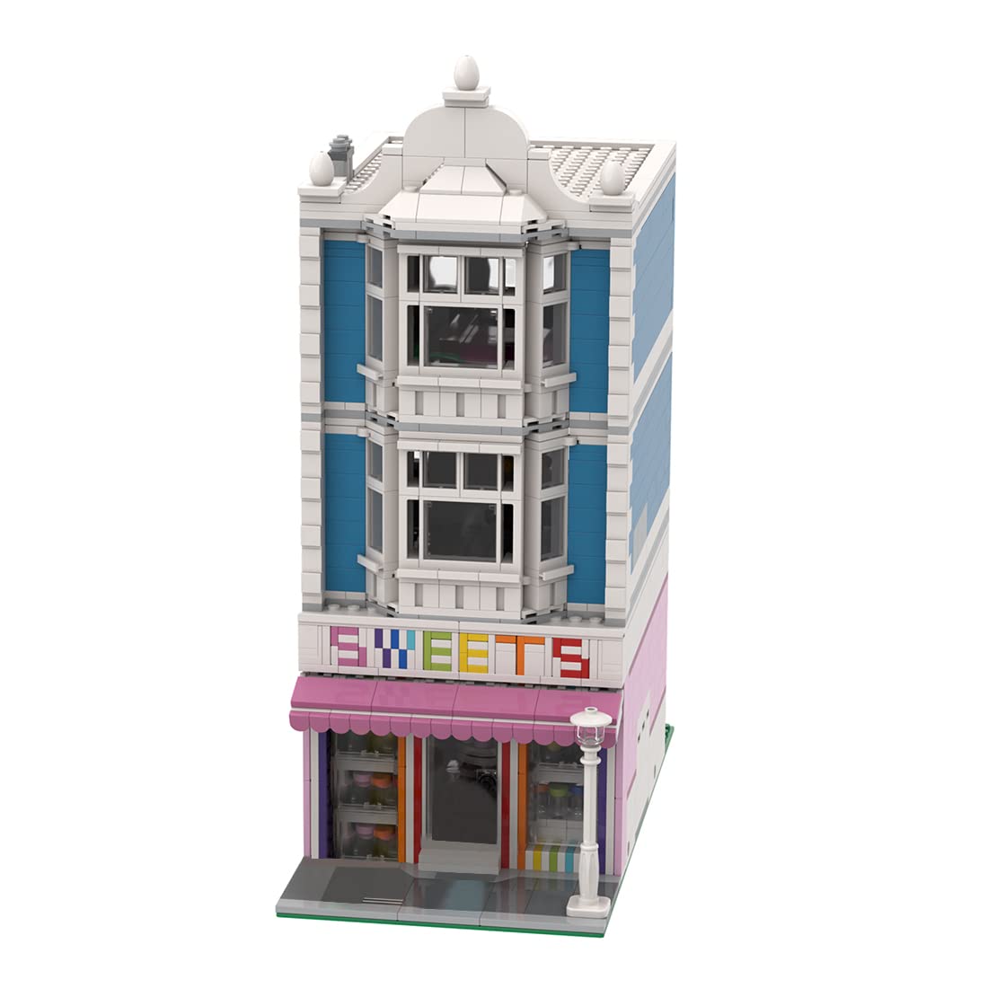 XSHION Candy Shop Building Bricks Model MOC-45673 - 1466Pcs MOC Building Blocks, City Street View Architecture Kit, Modular Construction Toys Compatible with Lego - Perfect for Kids' Creative Play, Home Decoration & Gift Giving