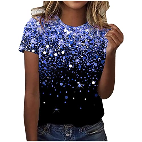 Plus Size Summer Women's Tops - Fashion O-Neck Printed Short Sleeve T-Shirt, Casual Loose Blouse for Women | Perfect for Beach Outings, Vacation Wear & Everyday Comfort