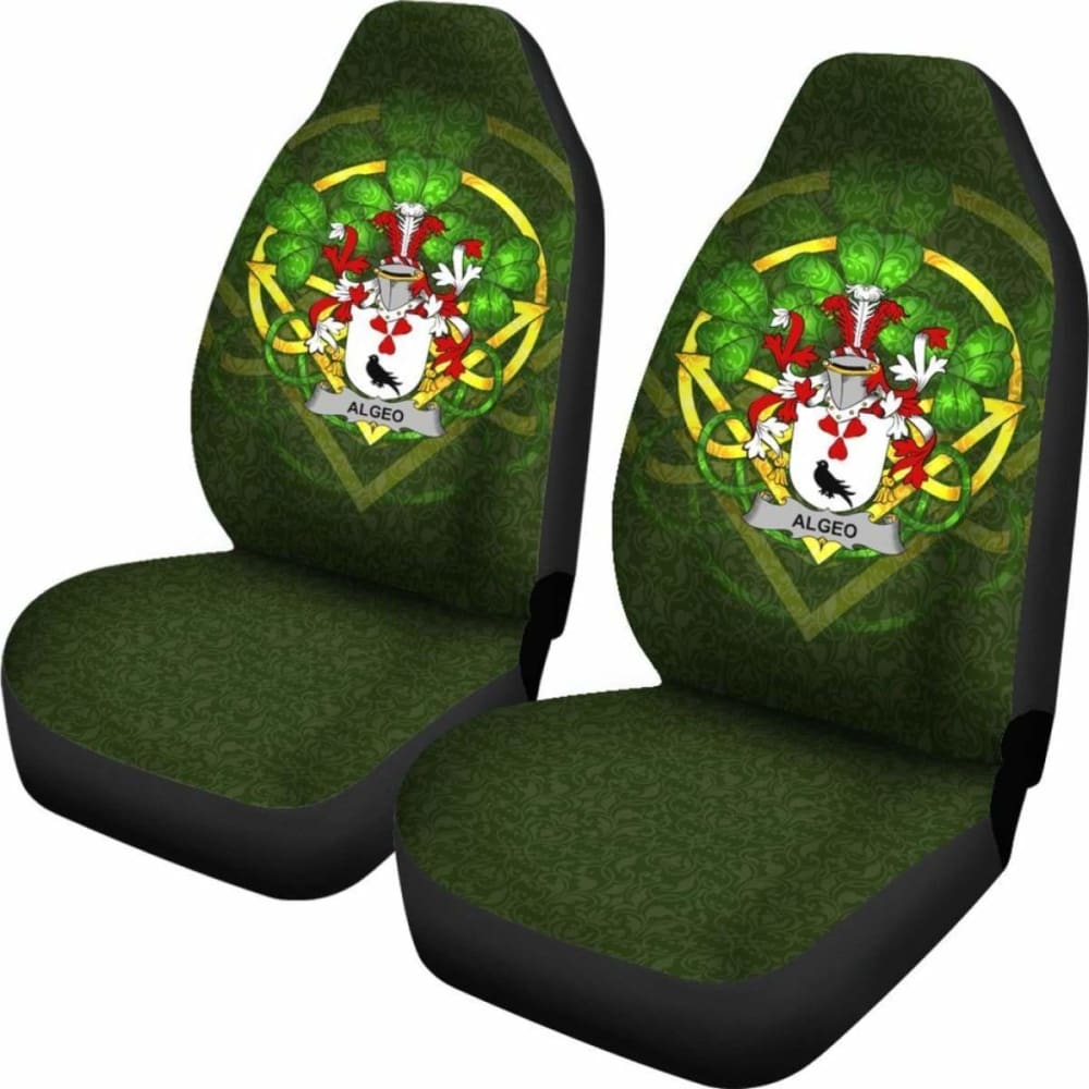 Algeo Ireland Car Seat Cover Set of 2 - Celtic Shamrock Design Waterproof Seat Protectors for Cars, SUVs & Trucks - Perfect for St. Patrick's Day & Irish-Themed Decor