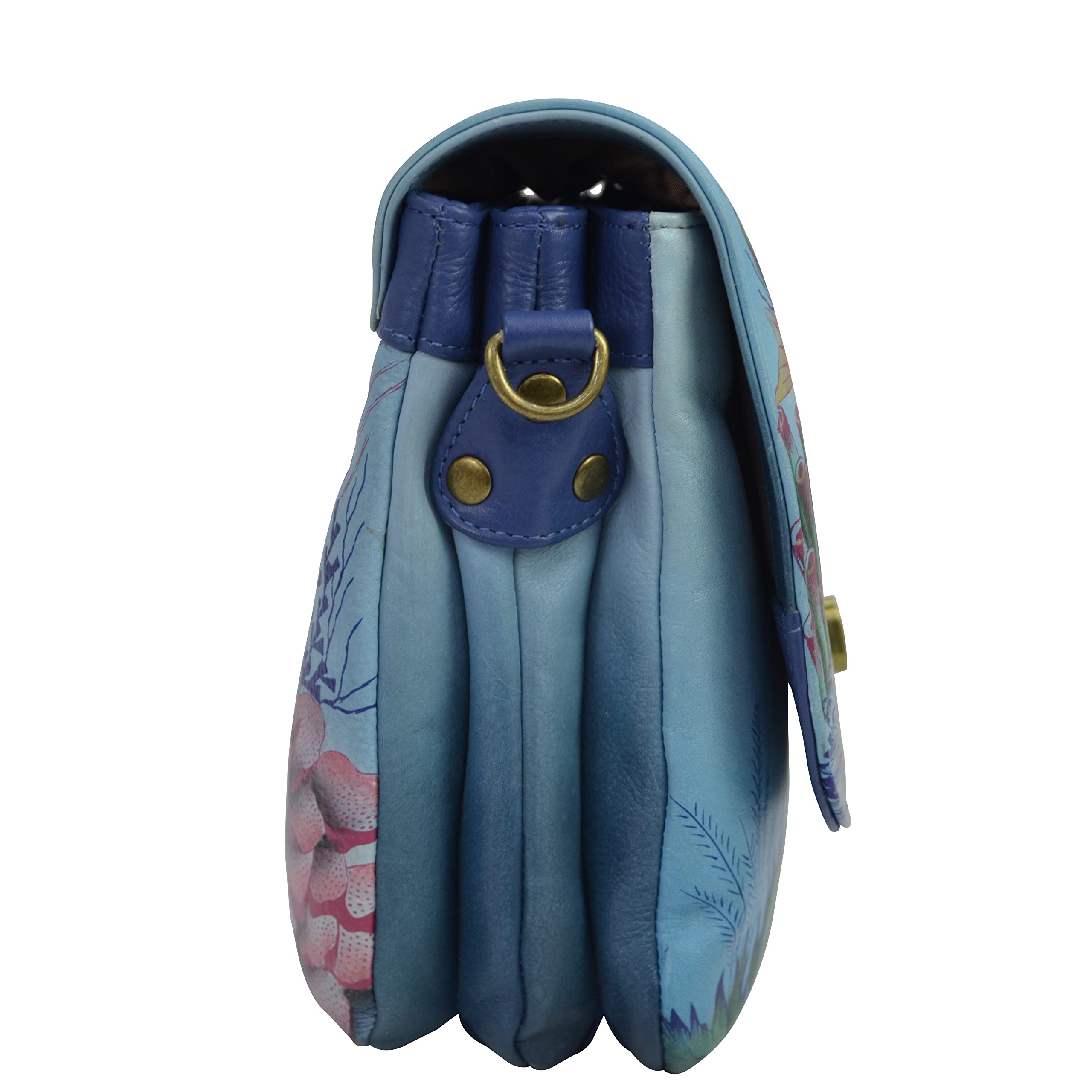 Anna by Anuschka Hand-Painted Leather Crossbody Bag - Unique Artistic Design for Women | Perfect for Travel, Shopping & Everyday Use