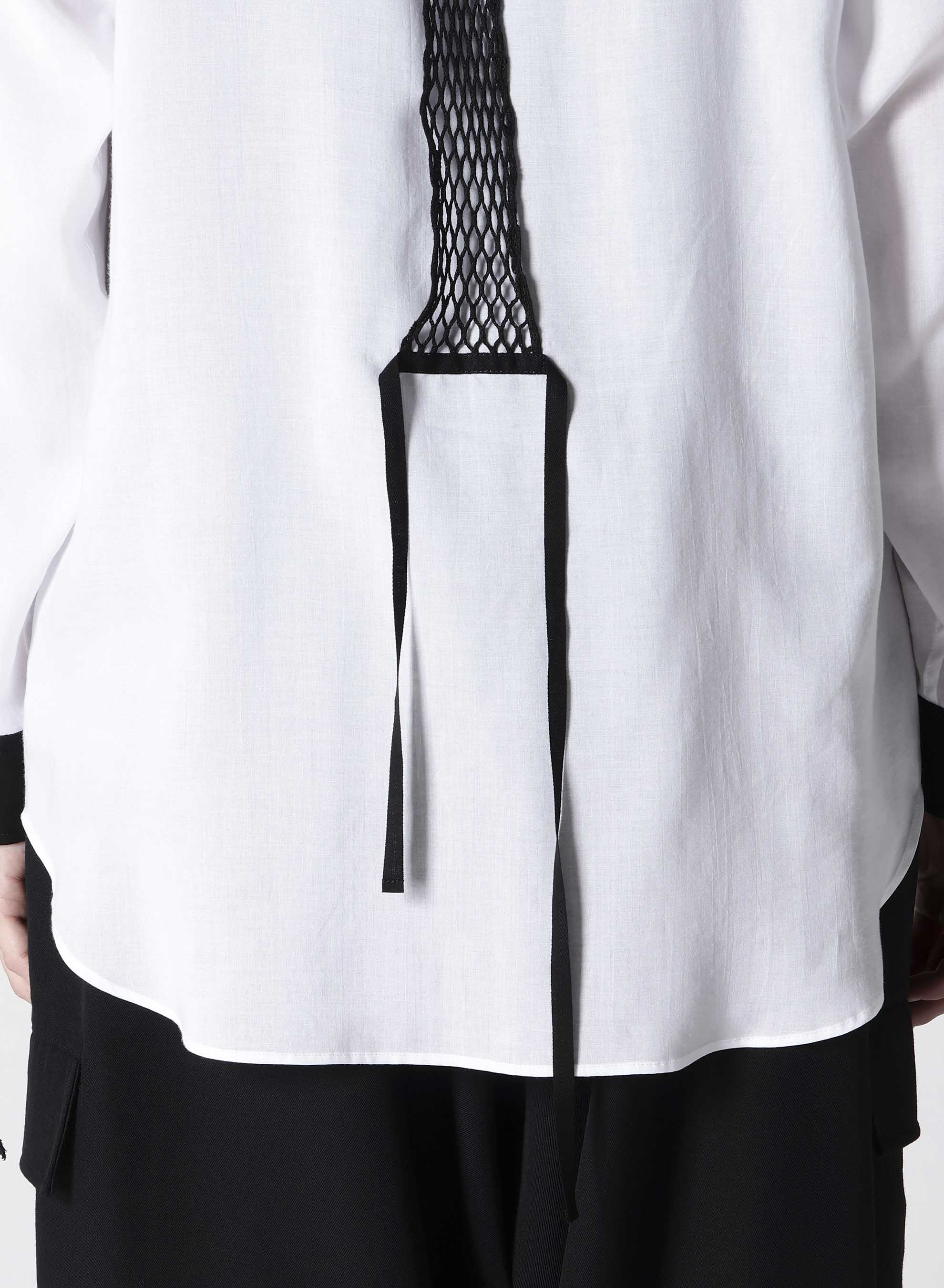 Black Mesh Cellulose Lawn Placket Blouse for Women - Breathable & Stylish Top for Casual Wear, Office, and Summer Outfits