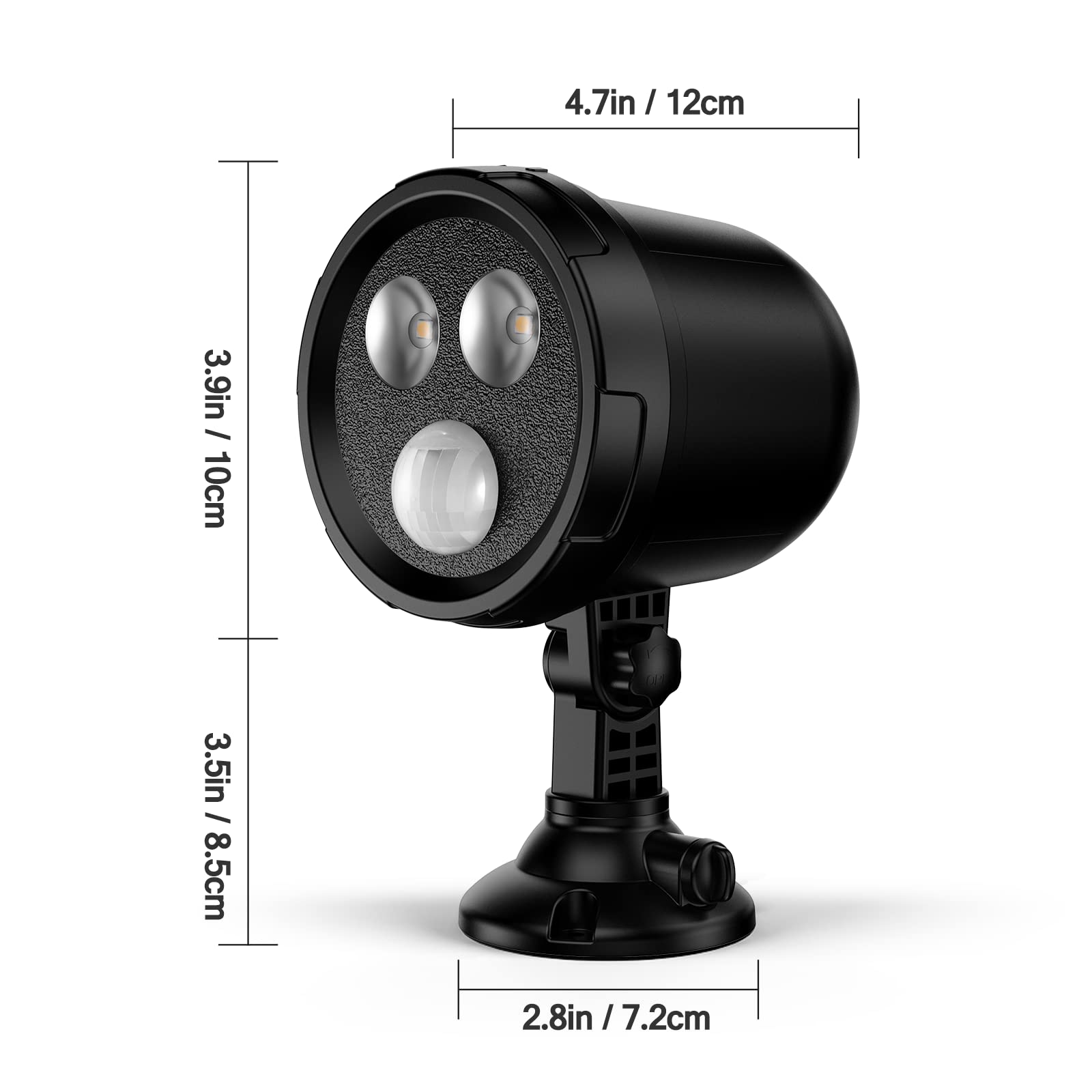 300 Lumen LED Outdoor Motion Sensor Spotlight - Battery Operated Waterproof Security Light for House, Garage, Yard & Garden Path - Perfect for Nighttime Safety & Landscape Lighting