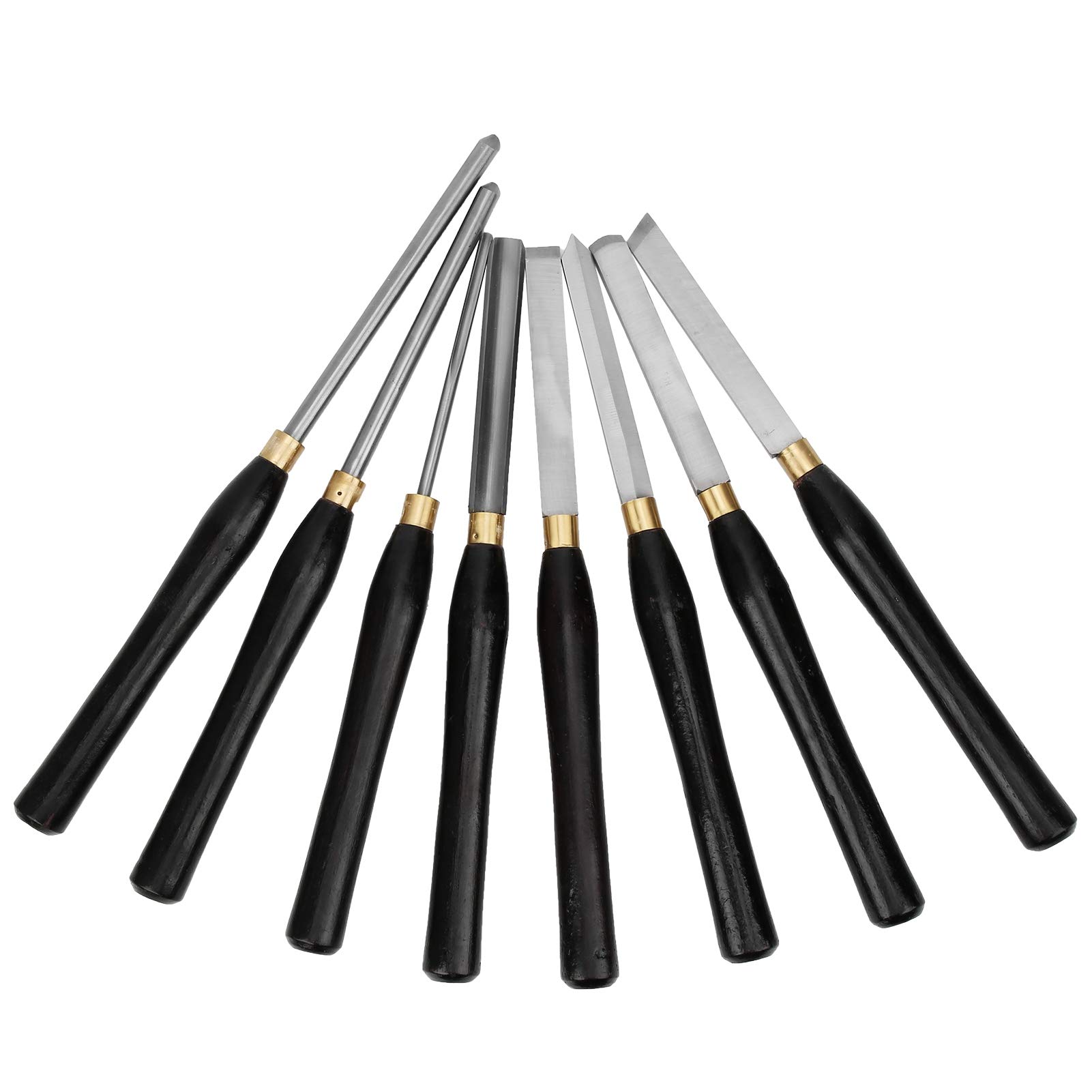 Premium 8-Piece HSS Woodturning Chisel Set with Ergonomic Beech Handles & Wood Storage Case - Professional Wood Lathe Tools for Woodturners, Carpenters, DIY Woodworking Projects - Perfect for Bowl Turning, Spindle Work, and Furniture Making