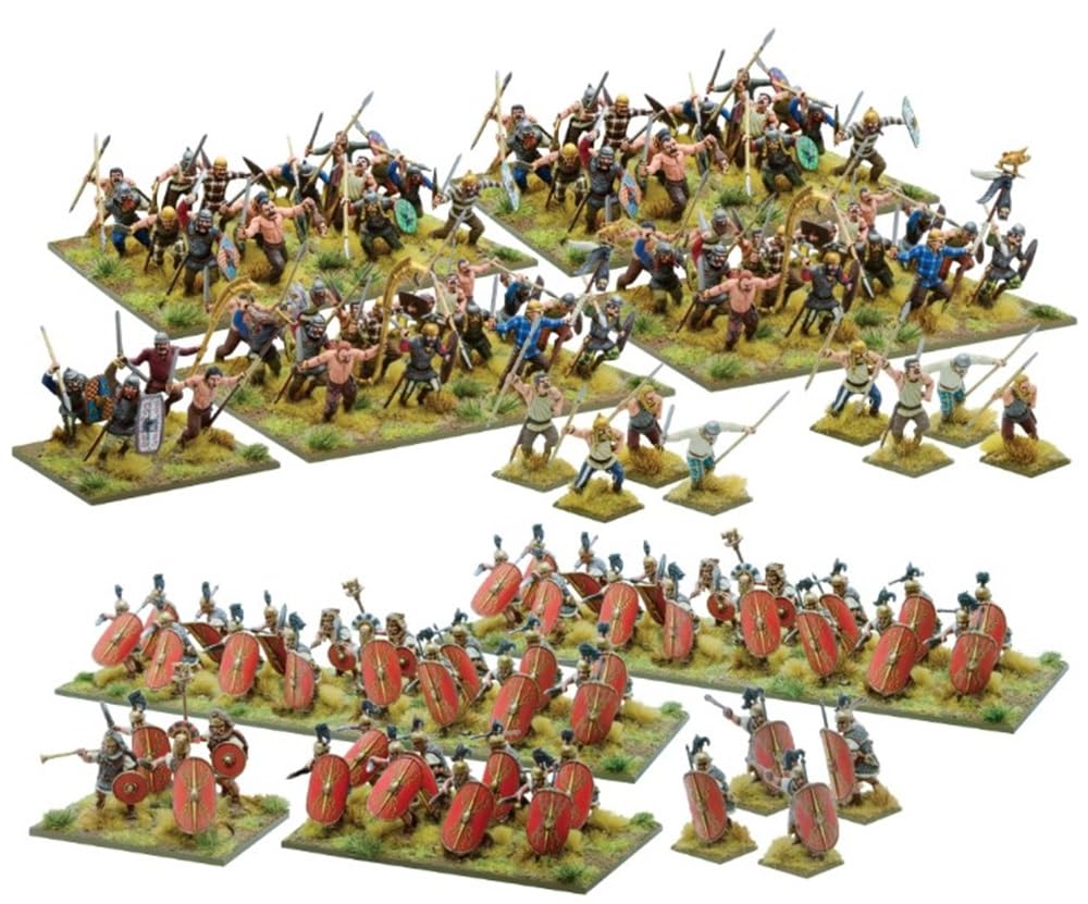 Hail Caesar: Caesar's Gallic Wars Starter Set - 28mm Plastic Miniatures for Historical Wargaming | Roman & Gallic Armies | Tabletop Battle Scenes & War Game Strategy
