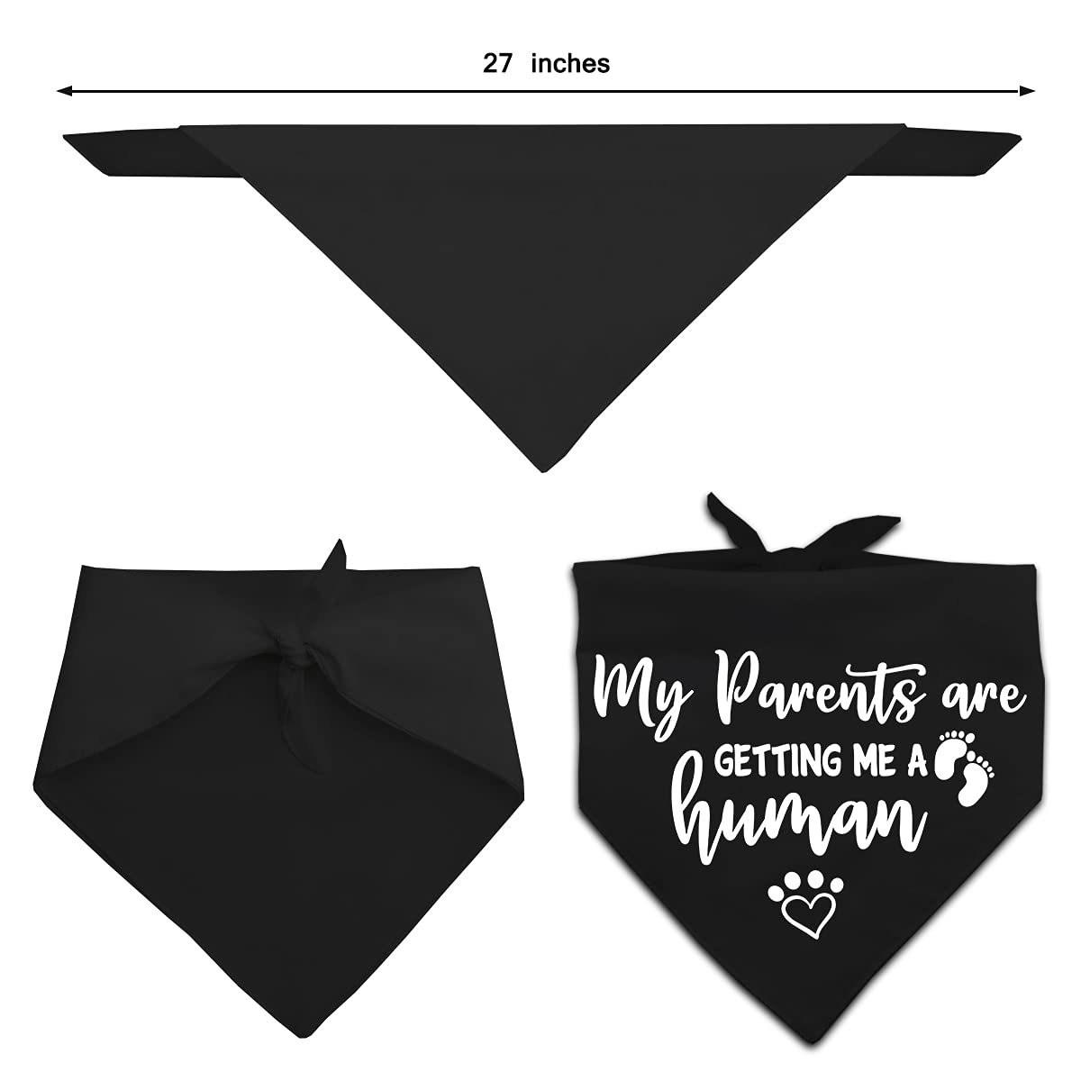 Pregnancy Announcement Dog Bandana - Gender Reveal Photo Prop Pet Scarf for Dogs - Funny Pet Accessories for Dog Lovers (Pack of 2) - Perfect for Gender Reveal Parties, Maternity Photoshoots & Pet Celebrations