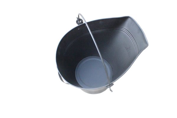 VODA Fireplace Bucket VDTT406 - Heavy Duty Metal Ash Bucket for Fireplace, Wood Stove, and Campfire Cleanup - Perfect for Indoor and Outdoor Use
