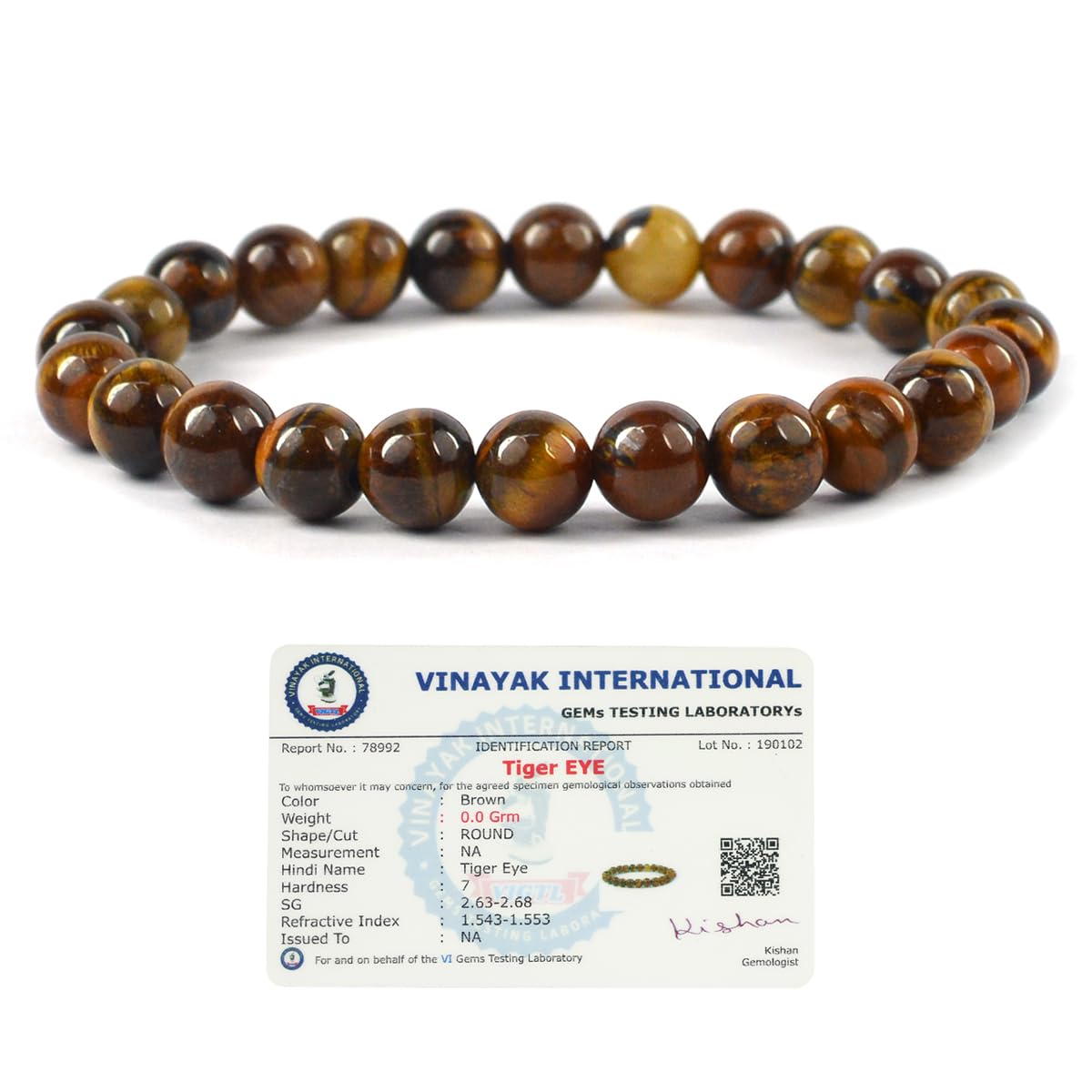 Certified Reiki Tiger Eye Bracelet - 8mm Genuine Tiger Eye Stone for Courage, Protection & Willpower - Men's Spiritual Healing Jewelry for Meditation, Energy Balancing & Daily Motivation