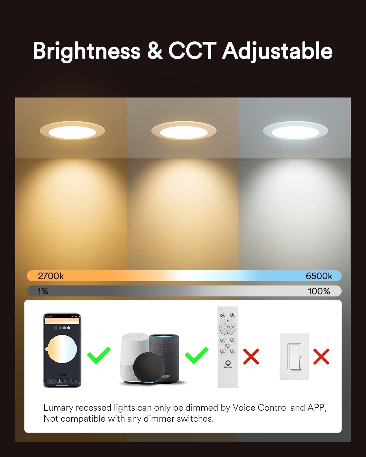 Lumary 4 Inch Smart Recessed Lighting - 12 Pack Color Changing LED Downlights with Wi-Fi/Bluetooth, 9W 780lm, Works with Alexa & Google Assistant - Perfect for Living Room, Kitchen & Bedroom Ceiling Lights