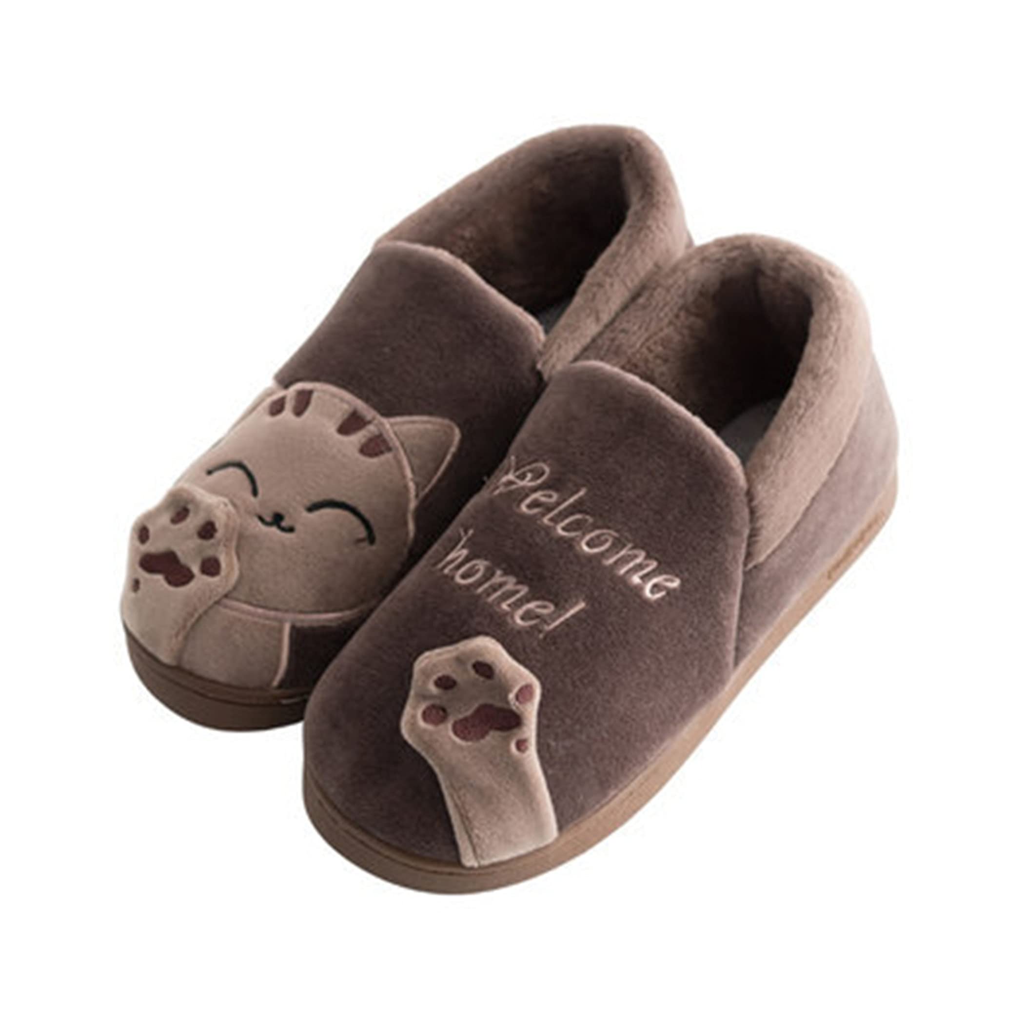 Women's Fuzzy Winter Slippers - Cozy Lucky Cat Cartoon Animal House Shoes for Women - Warm & Cute Indoor Slippers for Home, Lounge & Relaxation