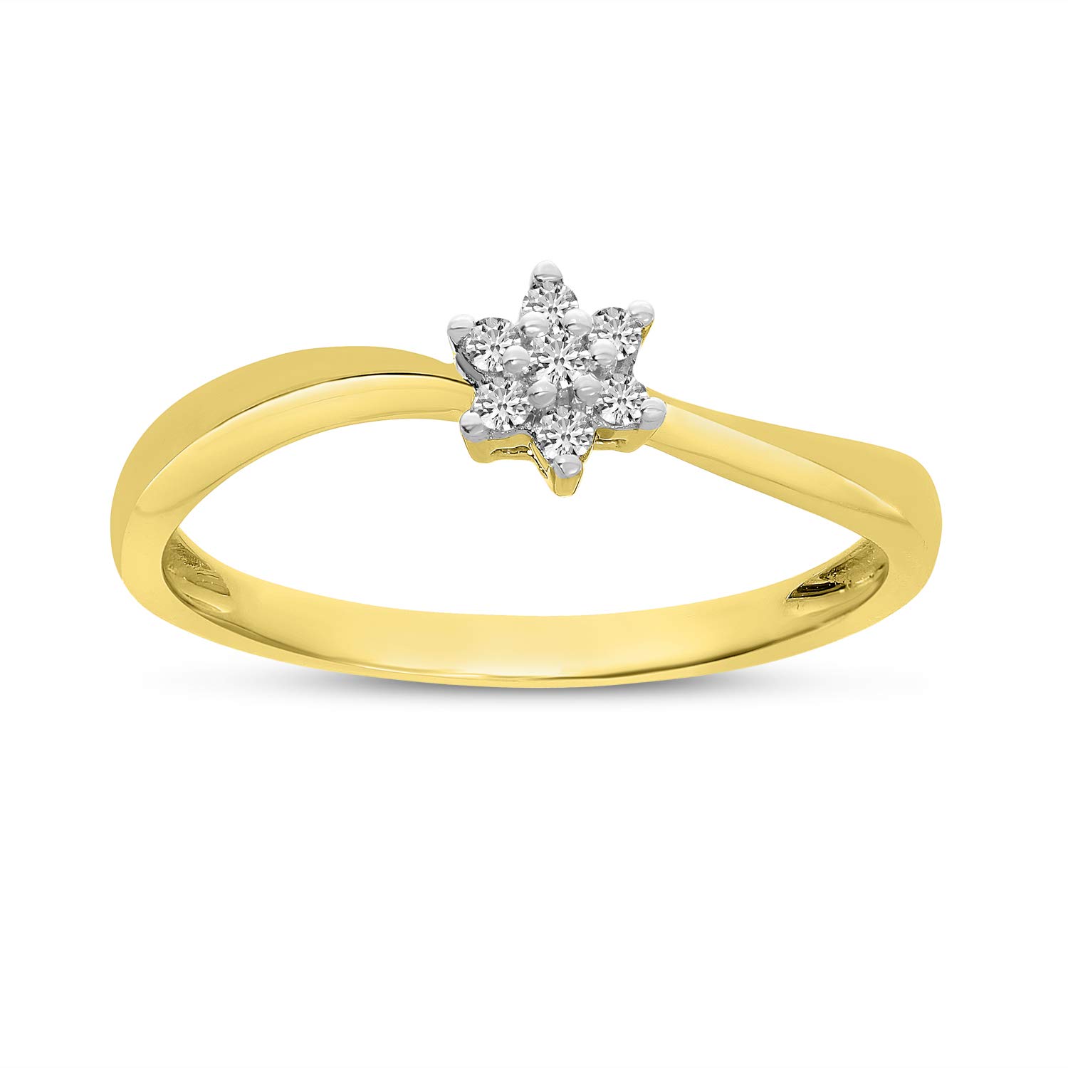 10K Yellow Gold Diamond Cluster Ring for Women - Elegant Wedding, Engagement & Anniversary Jewelry Gift - Perfect for Special Occasions & Everyday Wear