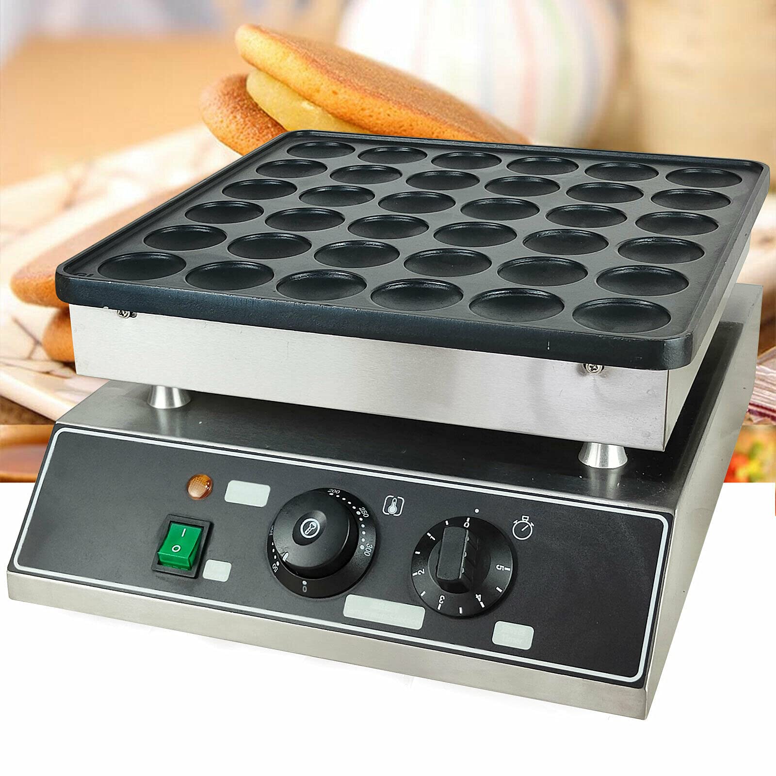 Commercial Electric Waffle Maker Machine - 36 Grid Nonstick Waffle Iron with Timer & Temperature Control for Dutch Pancakes, Bakeries, Restaurants & Home Use - Perfect for Breakfast, Snacks & Family Gatherings