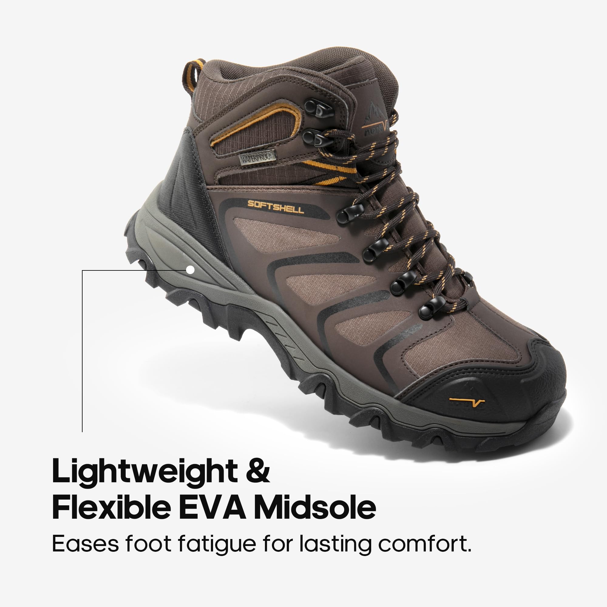 NORTIV 8 Men's Waterproof Steel Toe Work Boots - Heavy Duty Construction Safety Shoes for Outdoor Work & Industrial Use