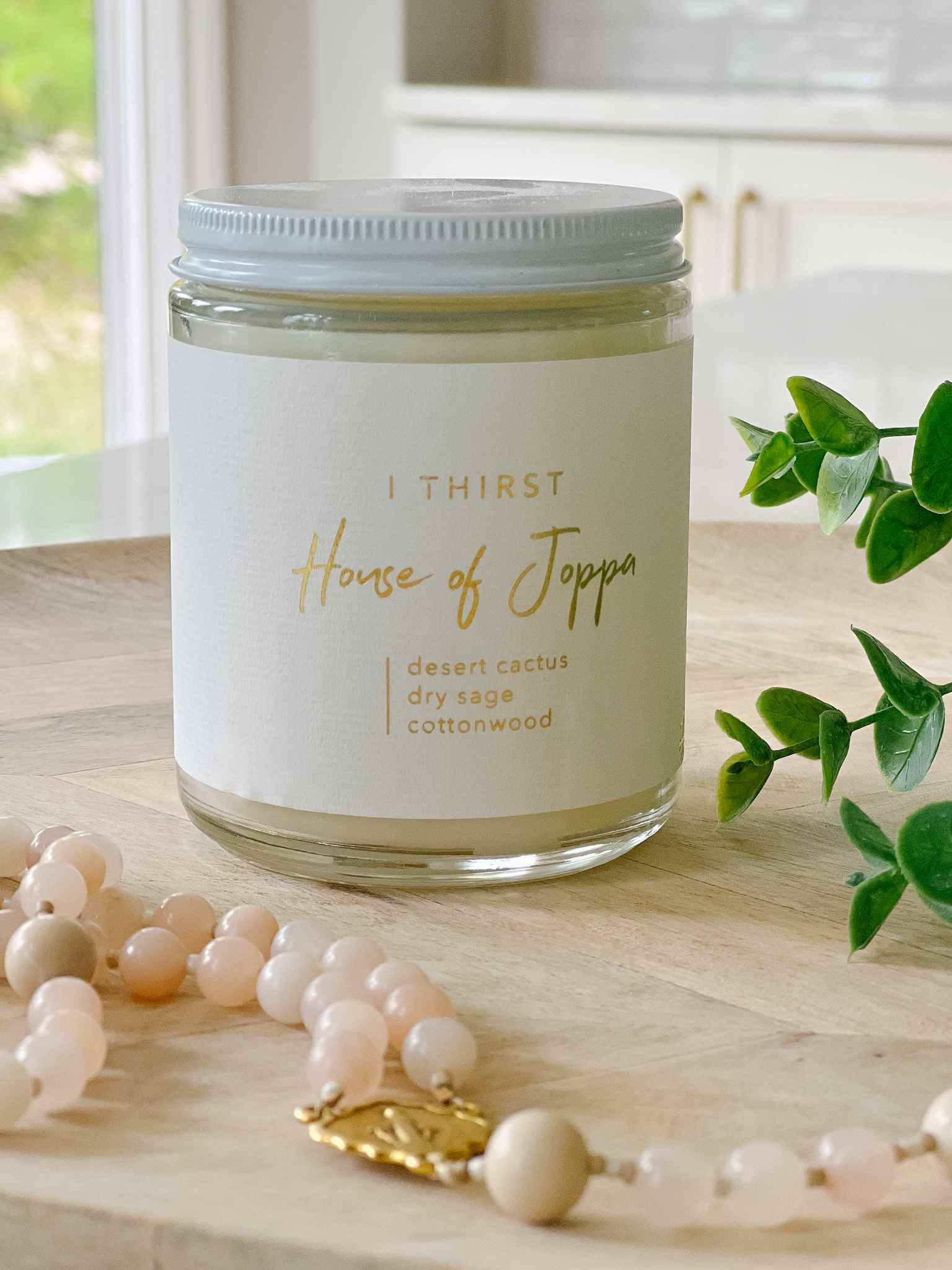 Desert Cactus & Dry Sage Scented Candle - I Thirst Aromatherapy Soy Wax Candle for Home, Yoga, Meditation & Relaxation