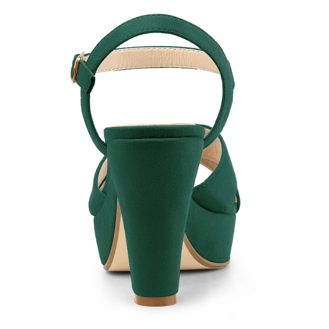 Allegra K Women's Platform Chunky Heel Slingback Sandals - Comfortable Summer Dress Shoes for Weddings, Parties & Casual Outings