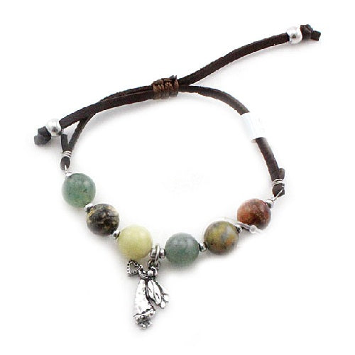 Angel Charm Bracelet with Semi-Precious Stones - Handmade Boho Jewelry for Women - Perfect for Gifts, Meditation & Everyday Wear