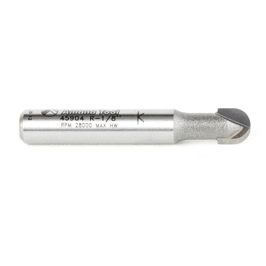 Amana 45904 Core Box Router Bit - 1/8 Radius & 1/4 Shank for Woodworking & Cabinet Making | Perfect for Decorative Edges & Grooves