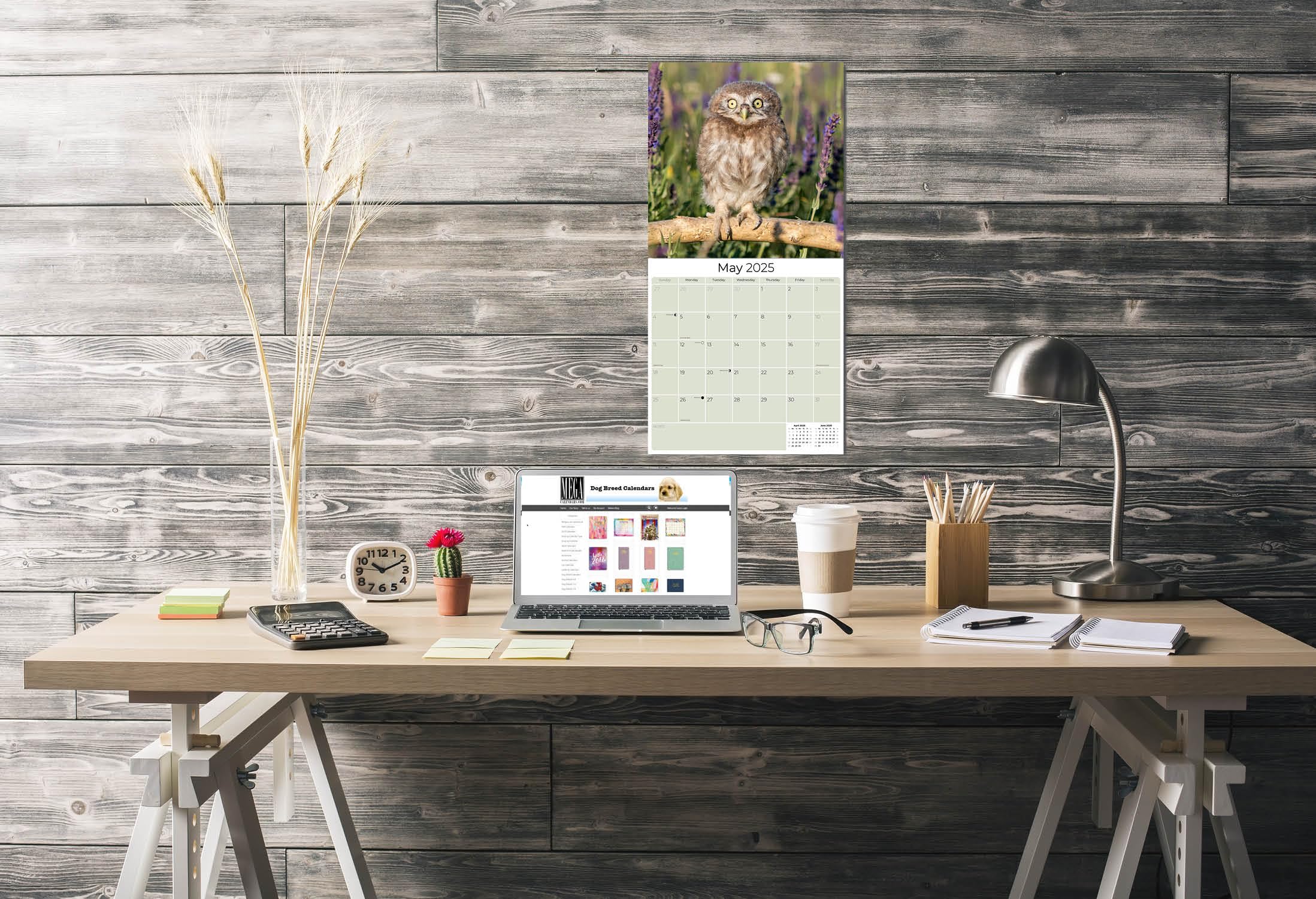 2024-2025 Owls & Wildlife Wall Calendar - 12