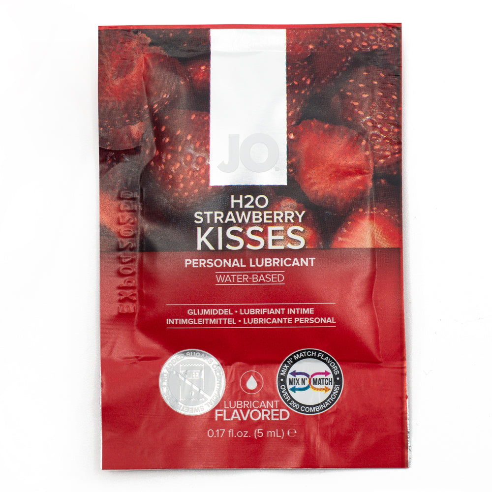 Strawberry Flavored Lubricant for Women & Men - JO H2O Strawberry Kisses Water-Based Lube - Enhances Intimacy & Sensual Massage - Perfect for Couples & Romantic Nights