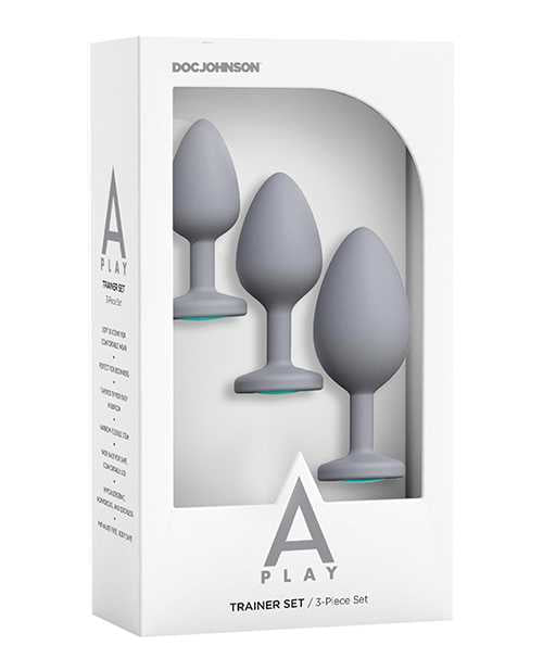 Premium Silicone Anal Trainer Set for Beginners - Comfortable & Gradual Sizing - Gray - Perfect for Solo Play & Couples Intimacy