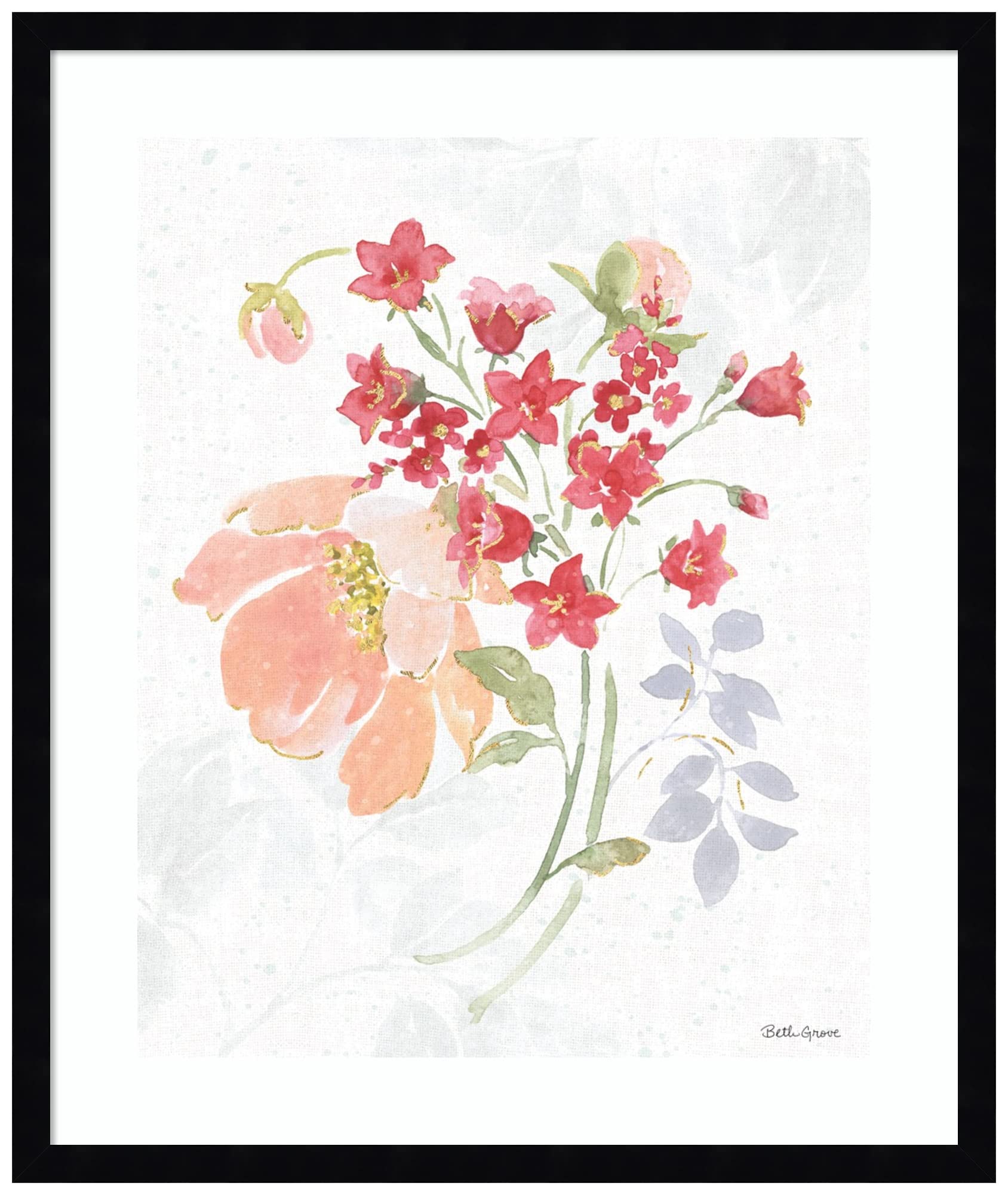 Amanti Art Framed Wall Art Print - 25x21 Floral Focus IX by Beth Grove | Modern Flower Painting for Home & Office Decor | Perfect for Living Room, Bedroom, Bathroom & Kitchen | Ready-to-Hang Contemporary Wall Decor