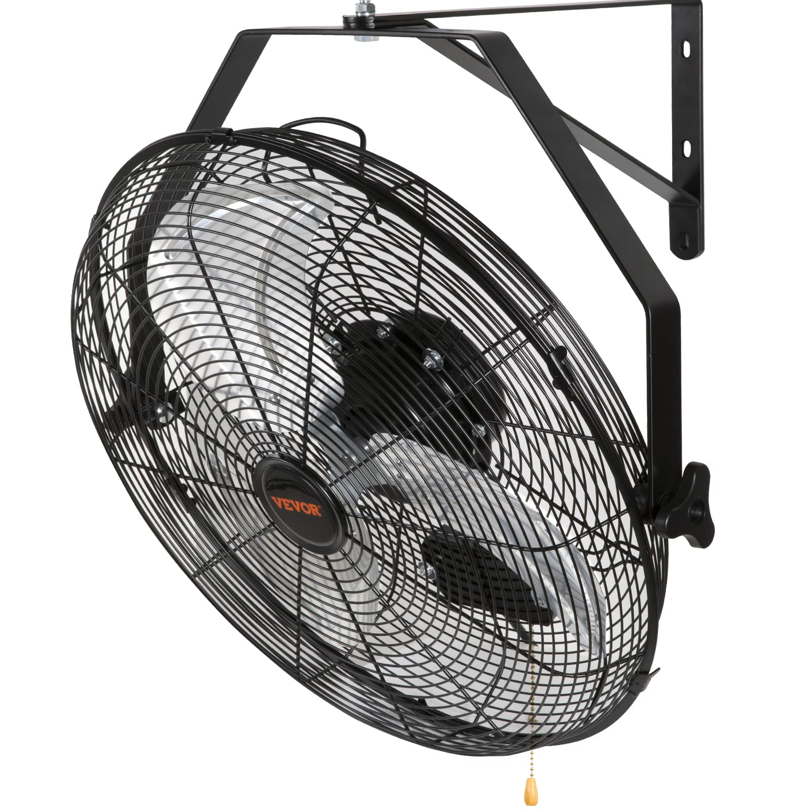 VEVOR 18 Inch Wall Mount Fan - 3-Speed IP44 Waterproof Industrial Fan, 4150 CFM High Velocity Wall Mounted Fan for Outdoor, Commercial, Residential Use - Perfect for Greenhouse, Workshop, Patio, Warehouse & Garage - Black, ETL Certified Safety Fan