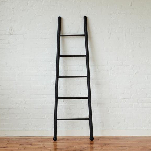 Black Wooden Ladder - Sturdy Wooden Step Ladder for Home, Kitchen, and DIY Projects | Perfect for Shelf Organization, Decor, and Indoor Use
