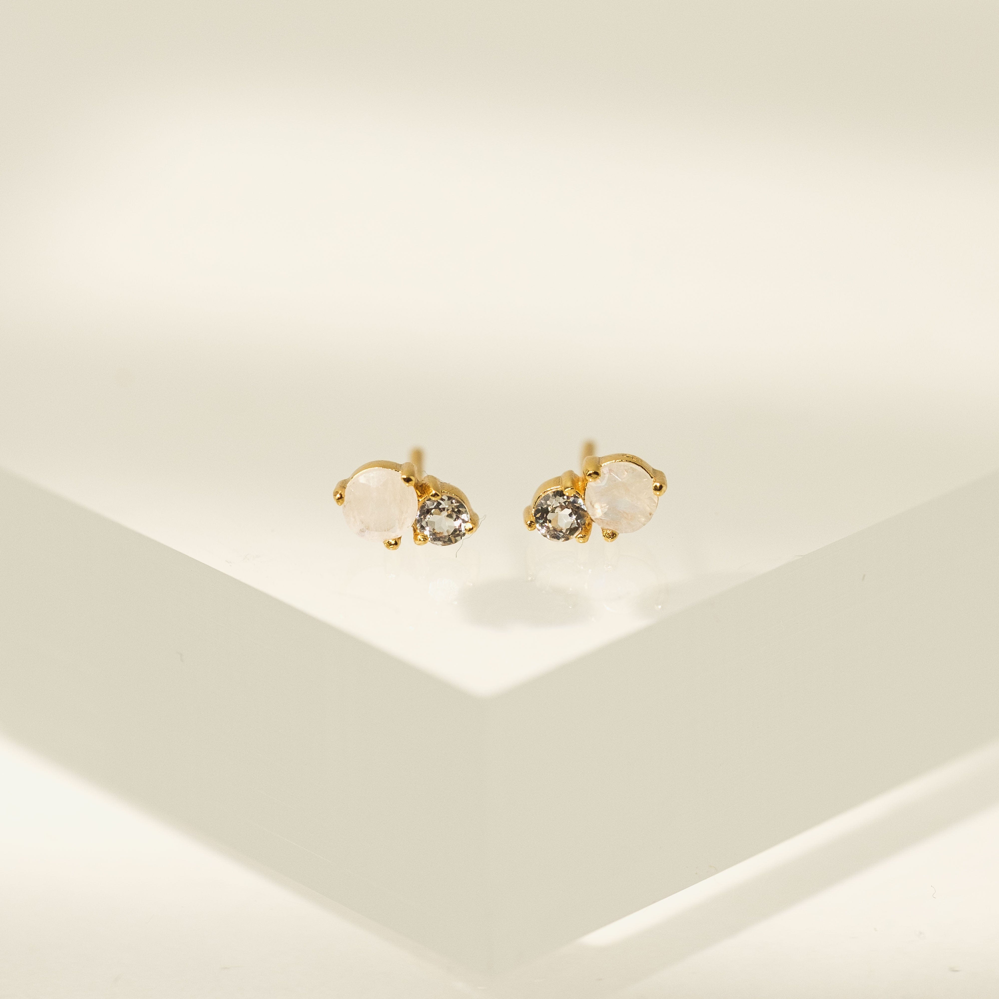 Luma Gemstone Stud Earrings for Women - 14K Gold Plated Cubic Zirconia Earrings | Perfect for Everyday Wear, Gift Giving & Special Occasions
