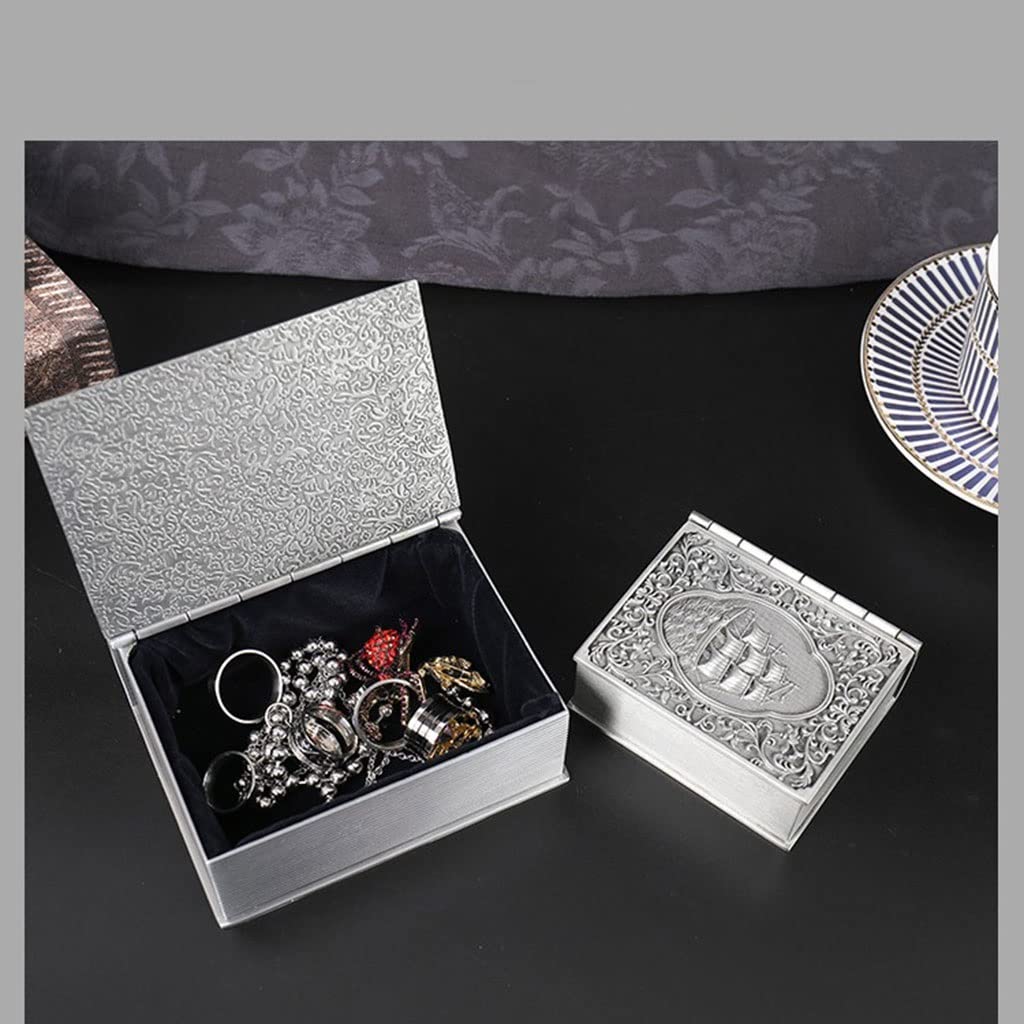 Elegant Metal Jewelry Organizer Box - Portable Travel Jewelry Case for Rings & Earrings | Jewelry Storage & Display | Perfect for Travel, Home Organization & Gift Giving