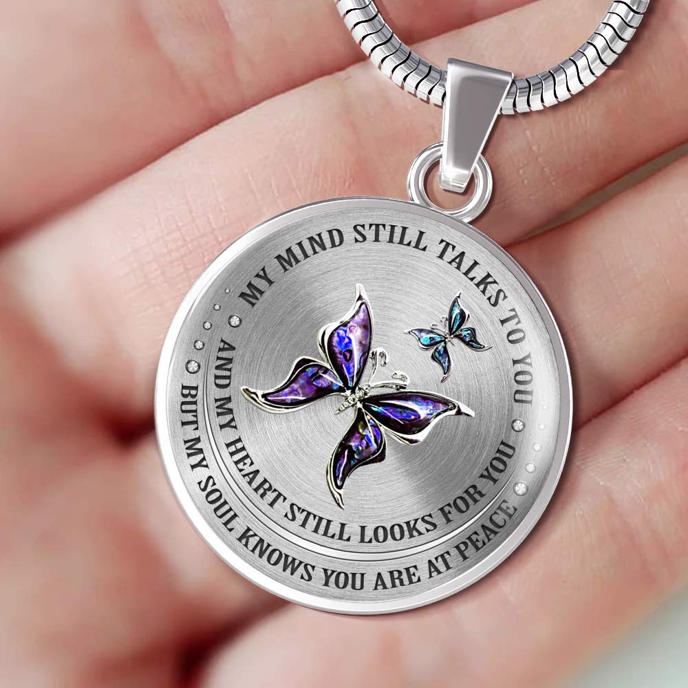 Memorial Necklace for Loved Ones - Butterfly Pendant with 