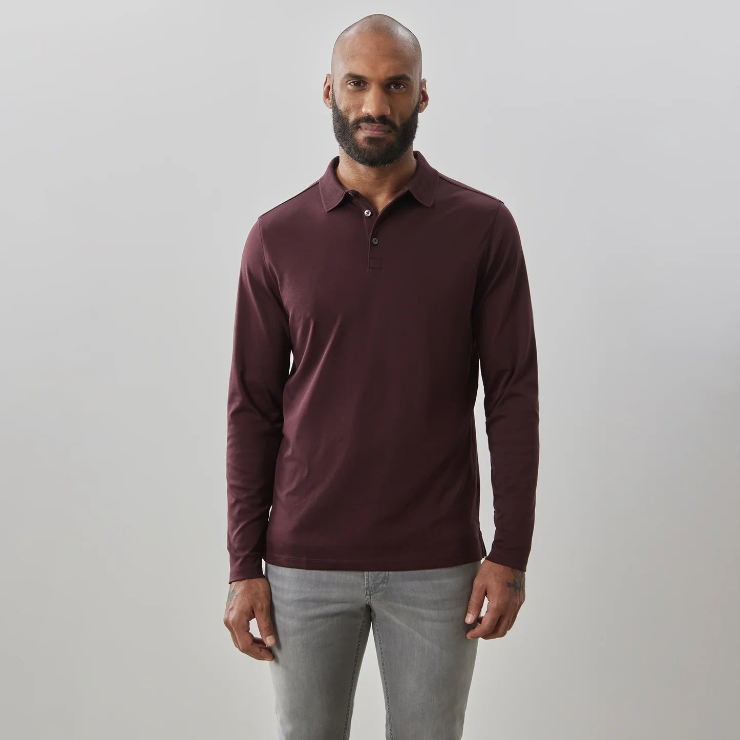 Robert Barakett Georgia Long Sleeve Polo Shirt for Men - Classic Cotton Comfort Fit Casual Wear for Office, Golf & Everyday Outfits