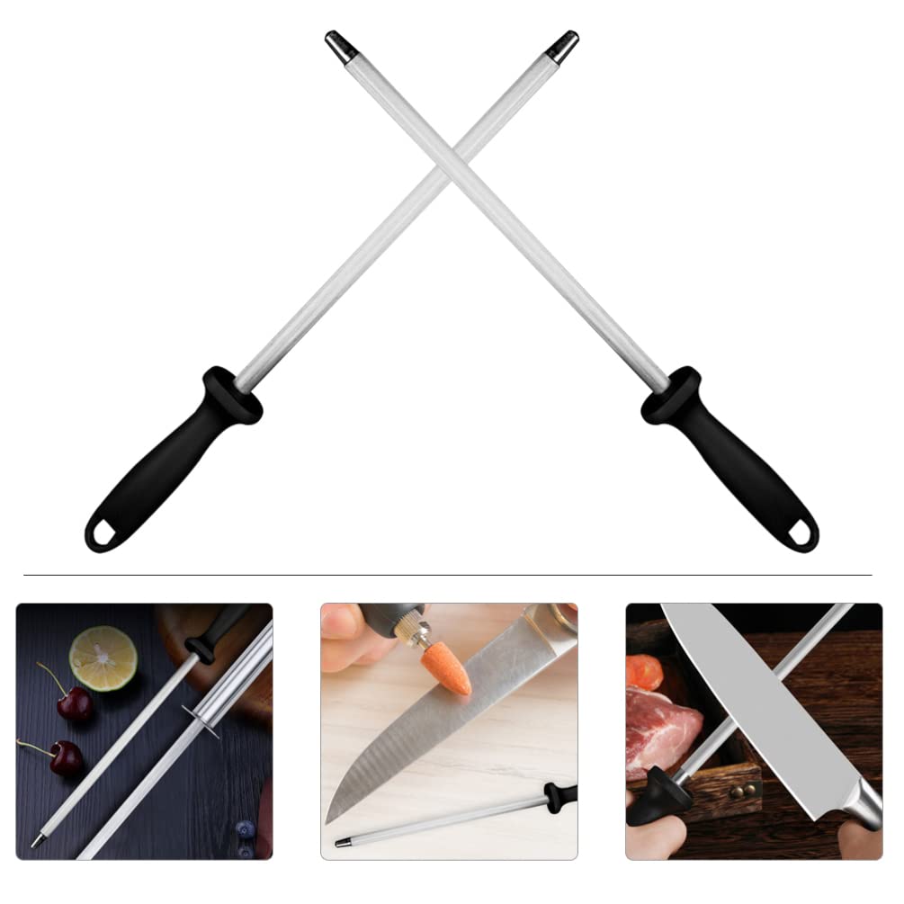 2-Pack Professional Kitchen Honing Rods - High-Quality Sharpening Rod for Knives, Chef Tools & Home Kitchen Supplies | Perfect for Sharpening, Honing & Maintaining Blades - Ideal for Chefs, Home Cooks & Culinary Enthusiasts