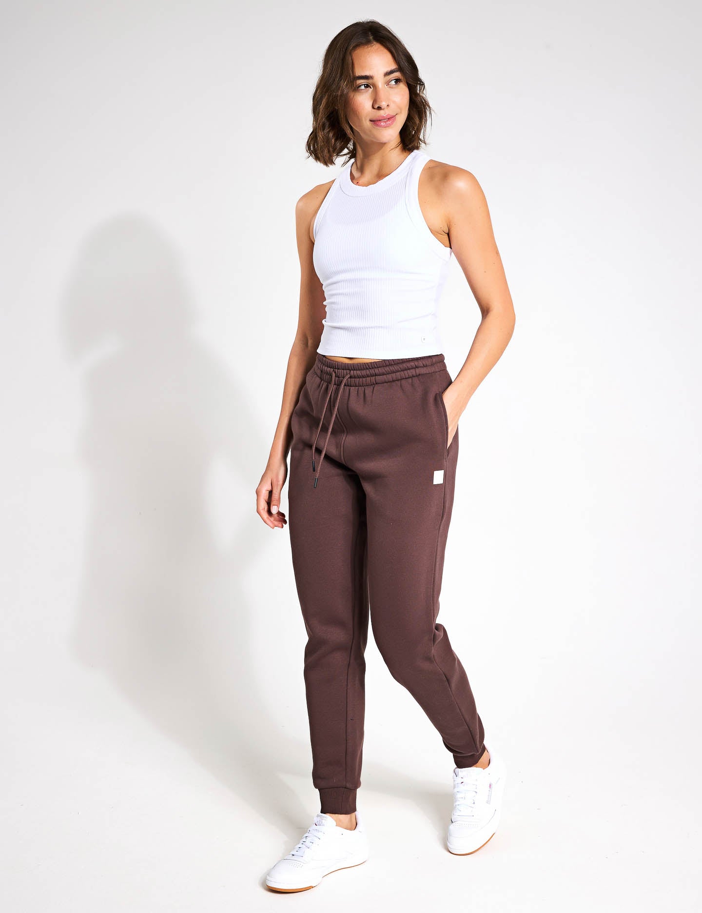 Millie Slim Fleece Track Pants for Women - Soft & Comfortable Joggers - Oak Color - Perfect for Yoga, Running & Lounge Wear