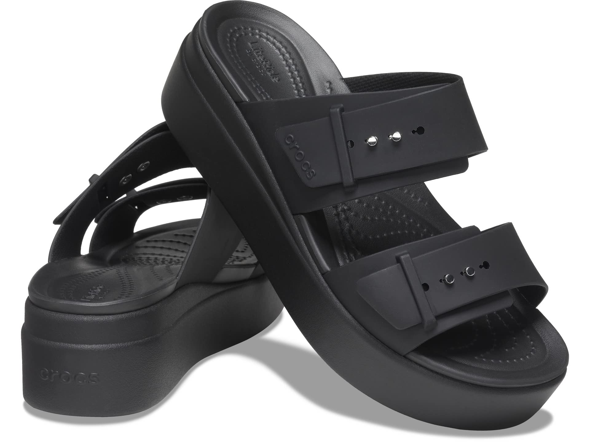 Crocs Women's Brooklyn Buckle Low Wedge Platform Sandals - Comfortable & Stylish Casual Shoes for Summer, Beach, Walking, Travel & Outdoor Activities