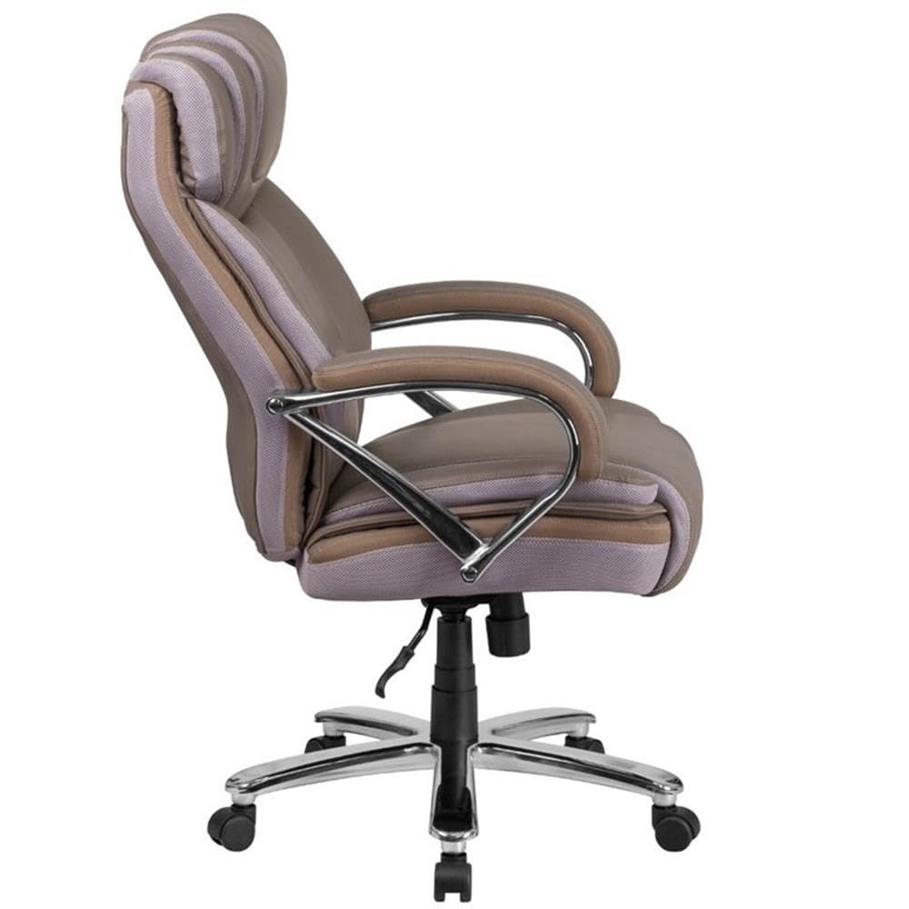 UrbanPro Contemporary Big and Tall Leather Office Chair in Taupe - Ergonomic Executive Desk Chair for Large Men - Perfect for Home Office, Gaming & Workspace Comfort