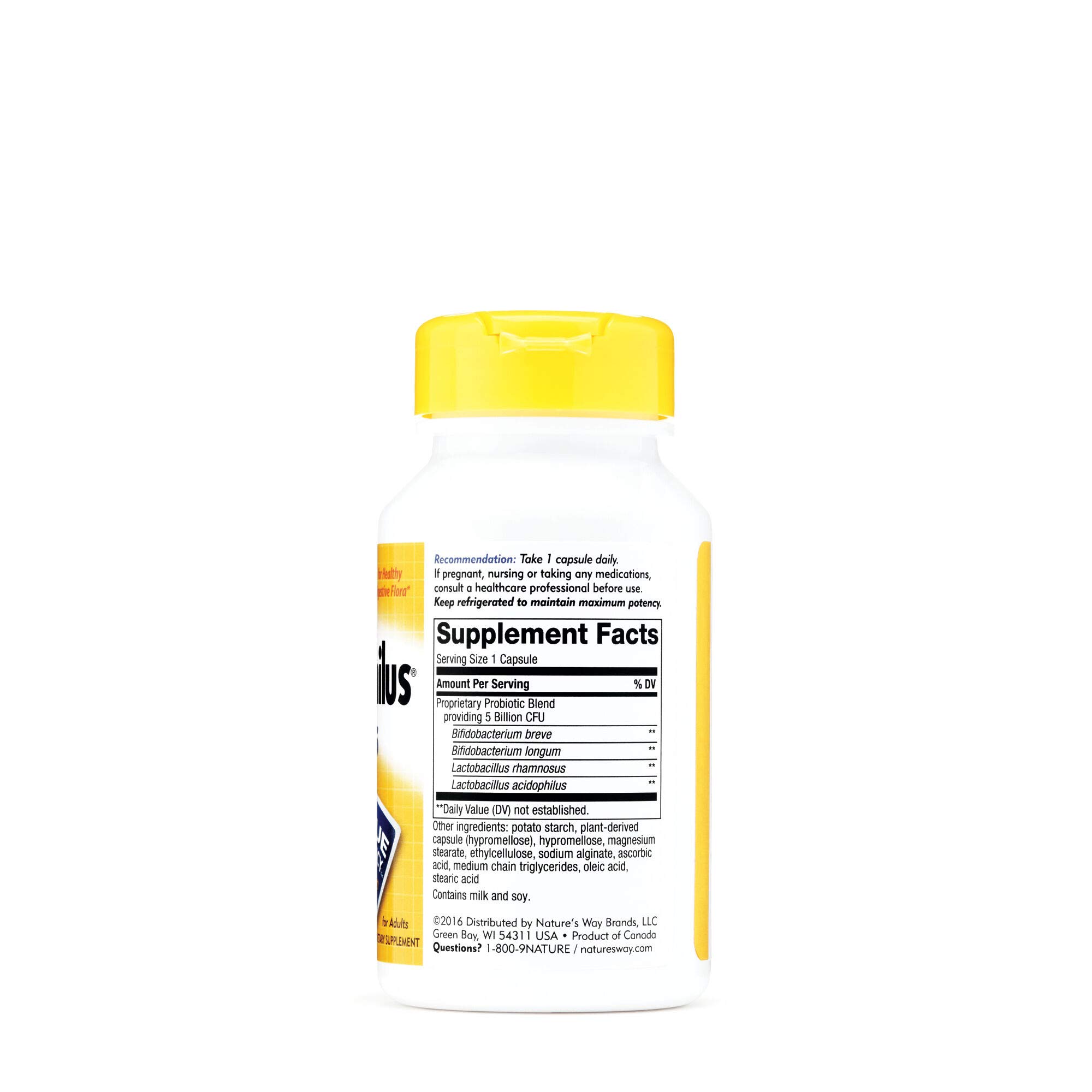 Nature's Way Primadophilus Bifidus Probiotic Supplement - Supports Digestive & Immune Health - For Daily Gut Balance & Wellness - Perfect for Travel, Stress Relief & Antibiotic Recovery