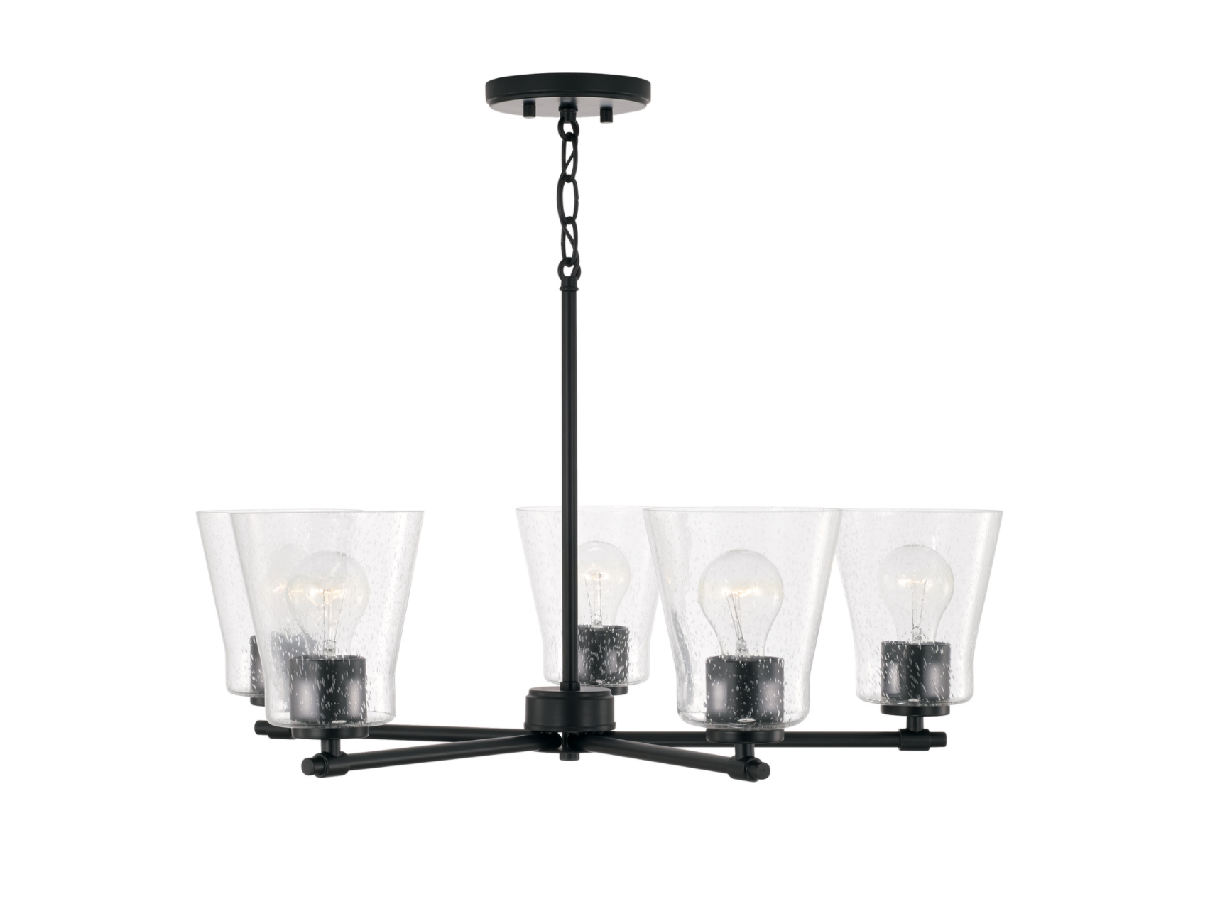 Jackie 5-Light Modern Chandelier - Elegant Crystal Ceiling Light Fixture for Dining Room, Living Room, Bedroom & Entryway Lighting Decor