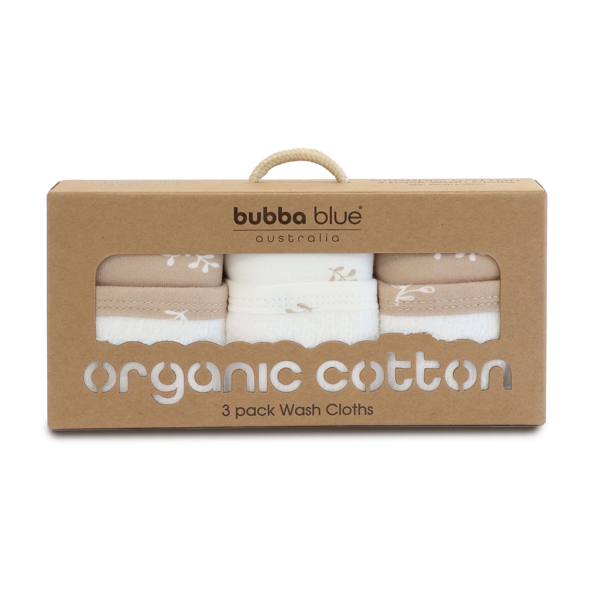 Organic Cotton 3-Pack Washcloths - Soft & Eco-Friendly Bath Towels for Babies & Adults | Perfect for Face, Body & Kitchen Use | Chestnut Brown