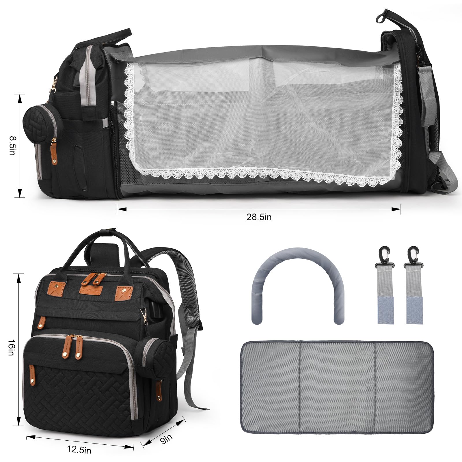 **Waterproof Diaper Backpack with Changing Station & USB Charging Port – Large Multifunctional Travel Baby Bag for Boys & Girls – Perfect for Moms & Dads on the Go – Ideal for Air Travel, Daycare & Family Outings**