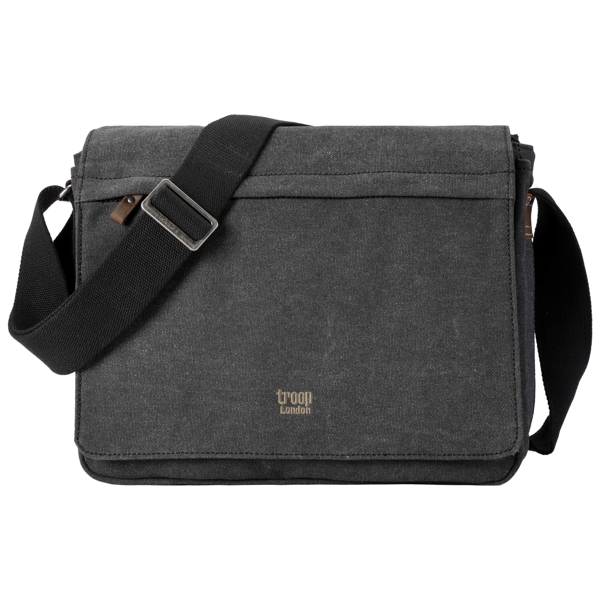 TRP0240 Troop London Classic Canvas Laptop Messenger Bag 16.5 Inch - Stylish Work & College Commuter Bag for Men & Women