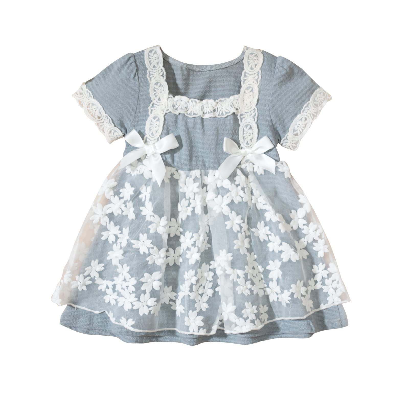 **Toddler Girls Summer Princess Dress - Tulle Ruched Patchwork Lace Casual Outfit for Kids | Perfect for Birthday Parties, Photo Shoots & Special Occasions**