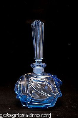 Vintage German Blue Glass Decanter with Stopper - Unique Antique Wine Bottle for Home Bar, Dinner Parties & Gift Giving