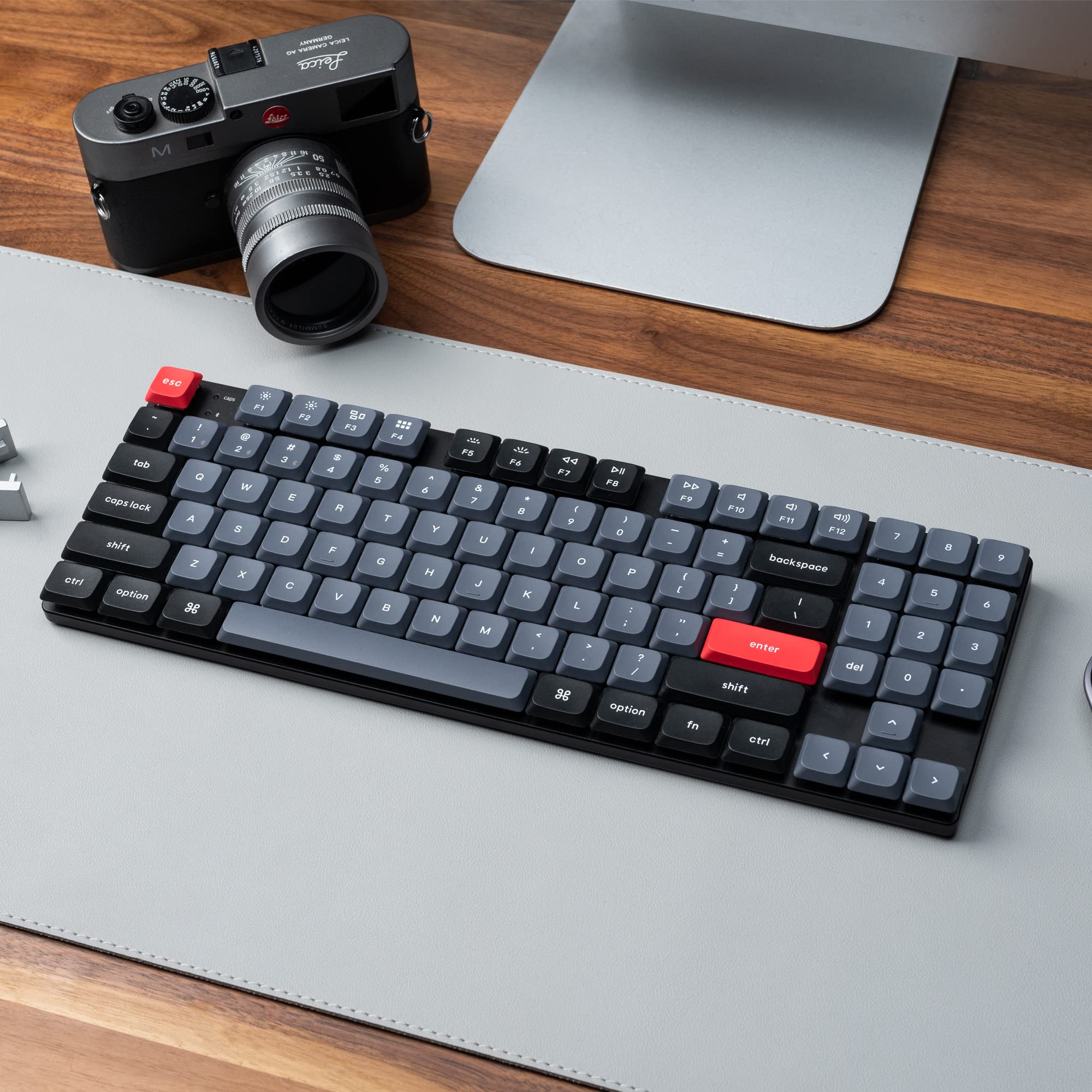 Keychron K13 Pro Ultra-Slim Wireless Mechanical Keyboard - QMK/VIA Programmable, Hot-Swappable Low-Profile Gateron Red Switches, RGB Backlit, TKL with Numpad - Compatible with Mac, Windows, Linux | Perfect for Office Work, Gaming & Programming