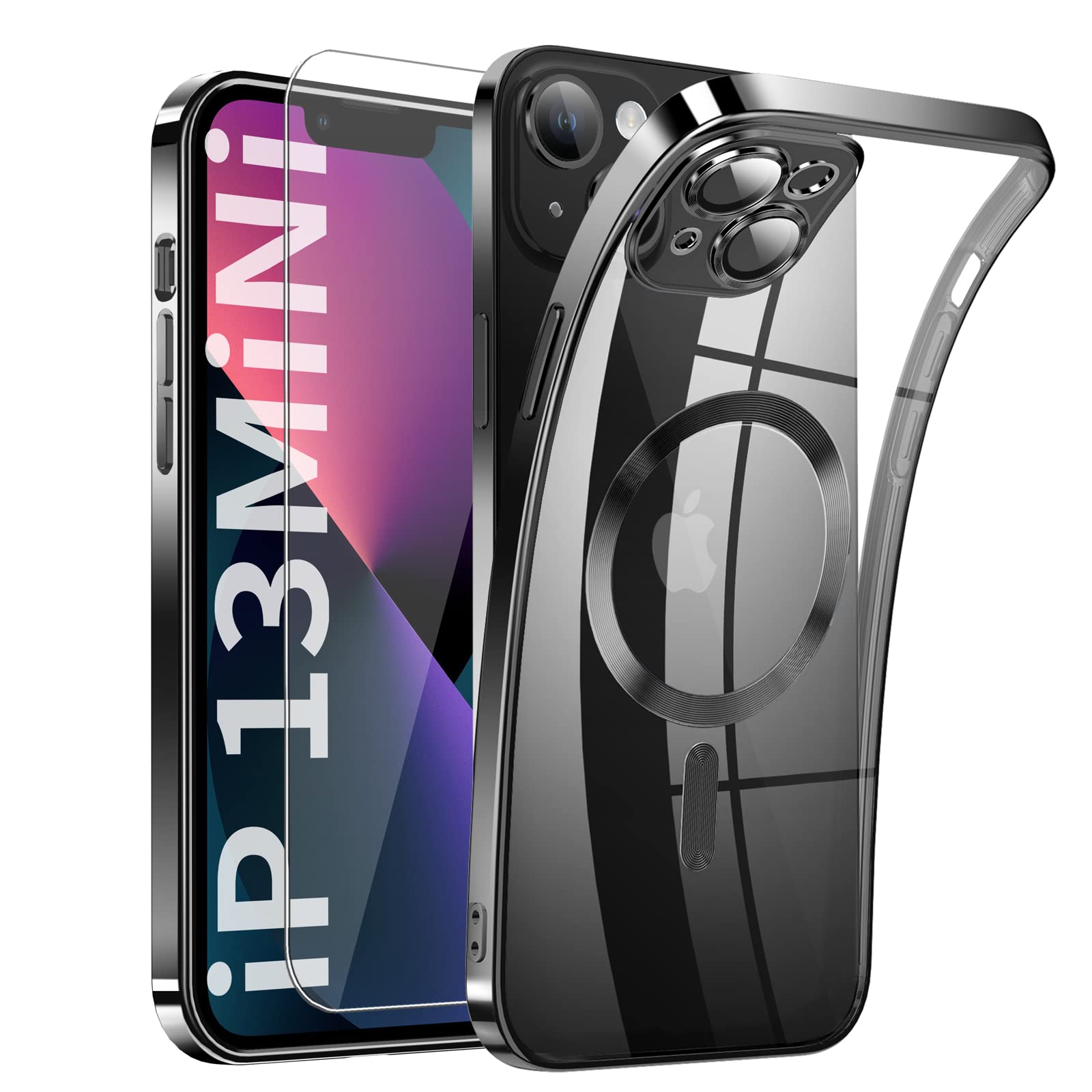 Magnetic Clear iPhone 13 Mini Case with MagSafe - Slim Silicone Cover with Integrated Camera Cover | Anti-Yellowing, Anti-Fingerprint, Scratch Resistant | Compatible with Wireless Charging | Perfect for Daily Use, Work & Travel Protection