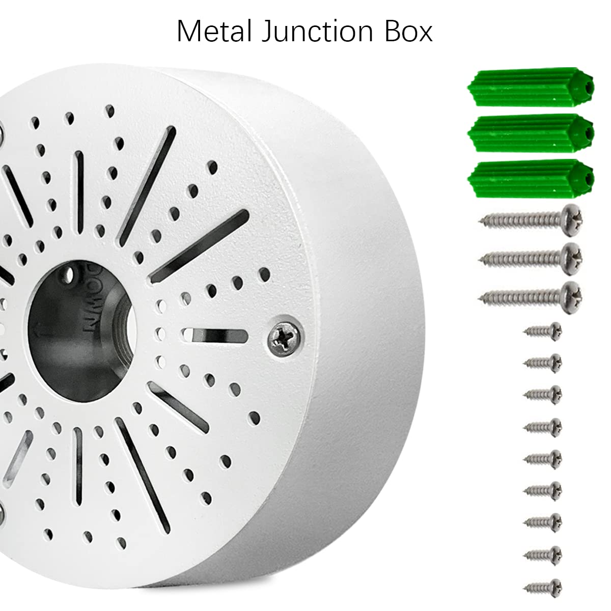 **Universal Outdoor Security Camera Junction Box - Weatherproof Metal Enclosure for Bullet, Dome & Turret Cameras, Solar Panels & CCTV - Wall/Ceiling Mount Bracket with Cable Management - Ideal for Home Surveillance, Business Security & Outdoor Monitoring**