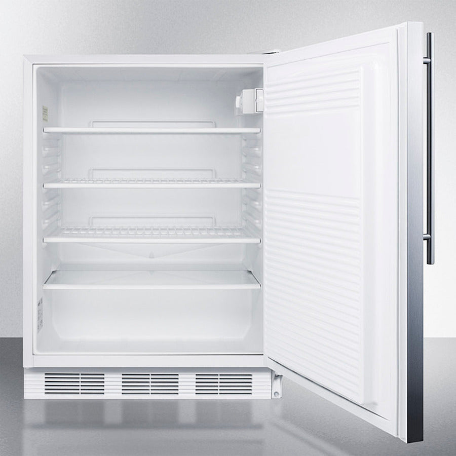 Accucold 24 Inch Wide Built-In All Refrigerator with Thin Handle - FF7WBISSHV - Perfect for Small Kitchens, Apartments, and Office Spaces
